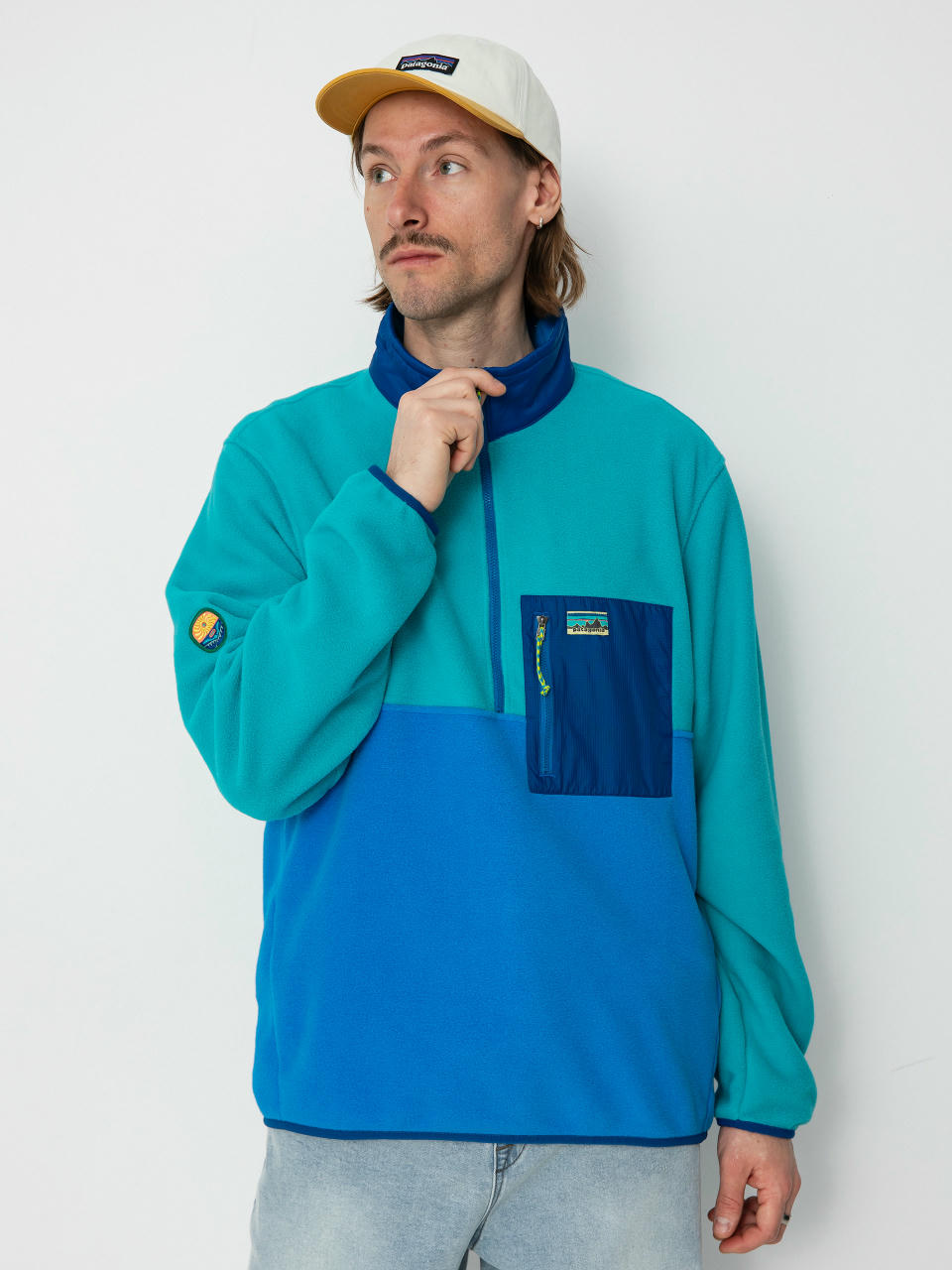 Поларени суитшърти Patagonia Microdini 1/2 Zip (vessel blue)