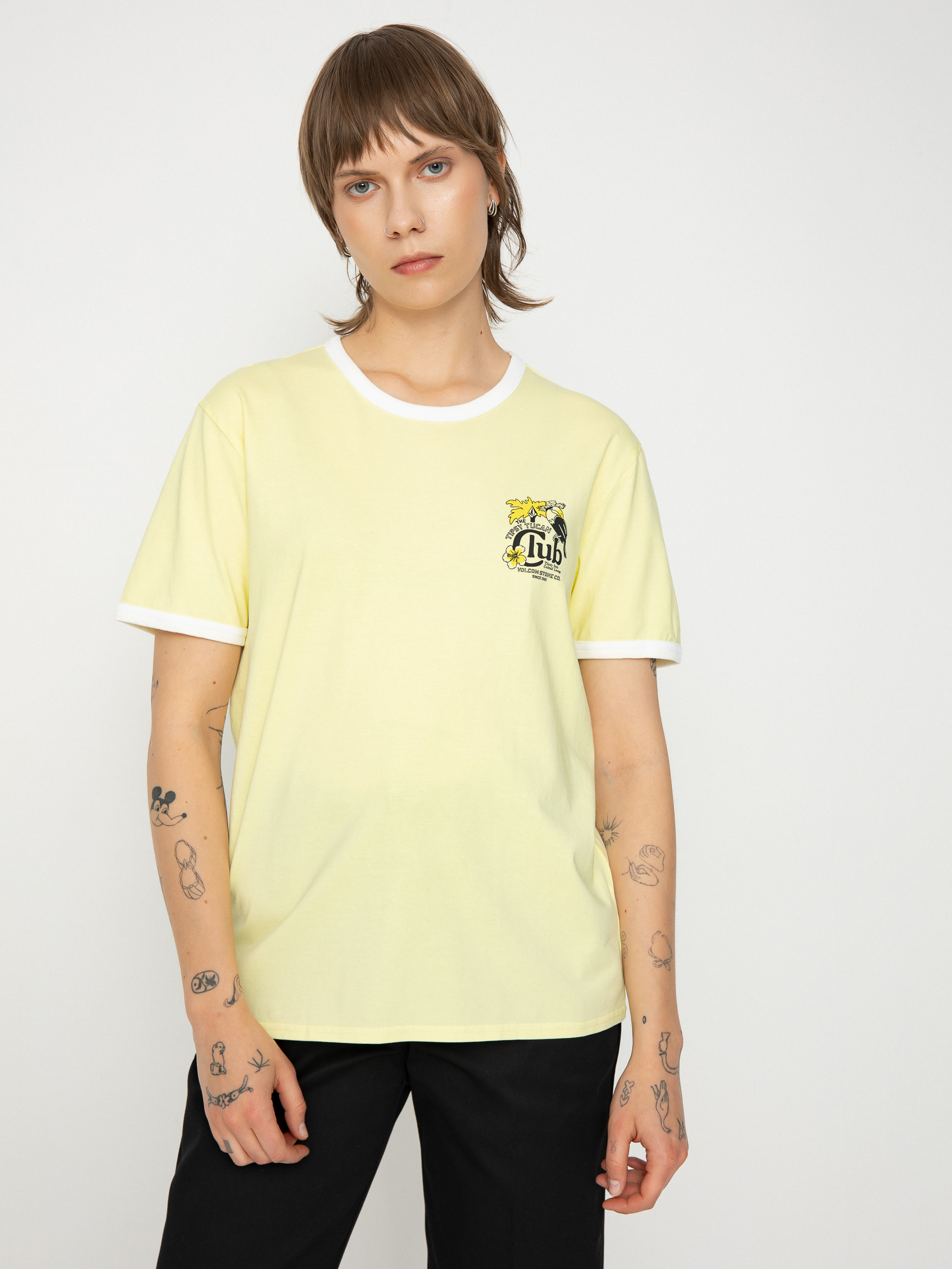 Тениска Volcom Truly Ringer Wmn (aura yellow)