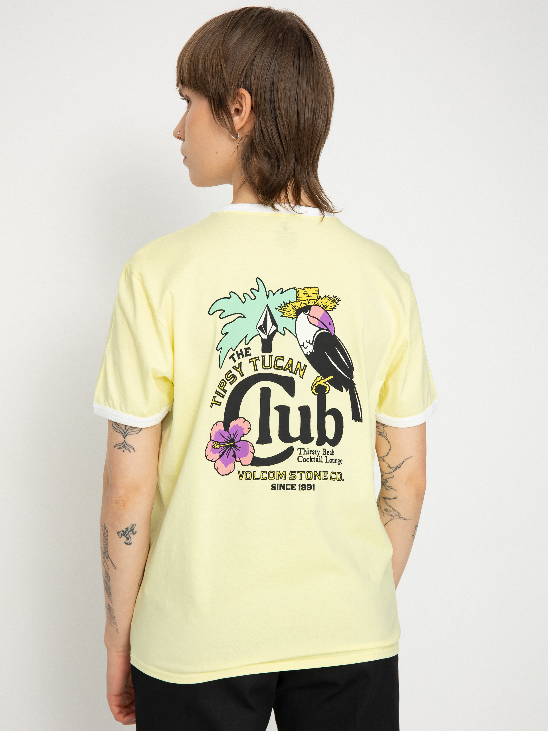 Тениска Volcom Truly Ringer Wmn (aura yellow)