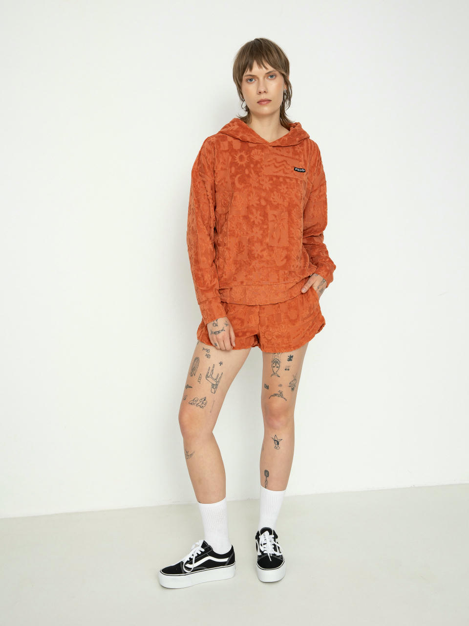 Суитшърт с качулка Volcom Sunny Wild Terry Cloth HD Wmn (rosewood)