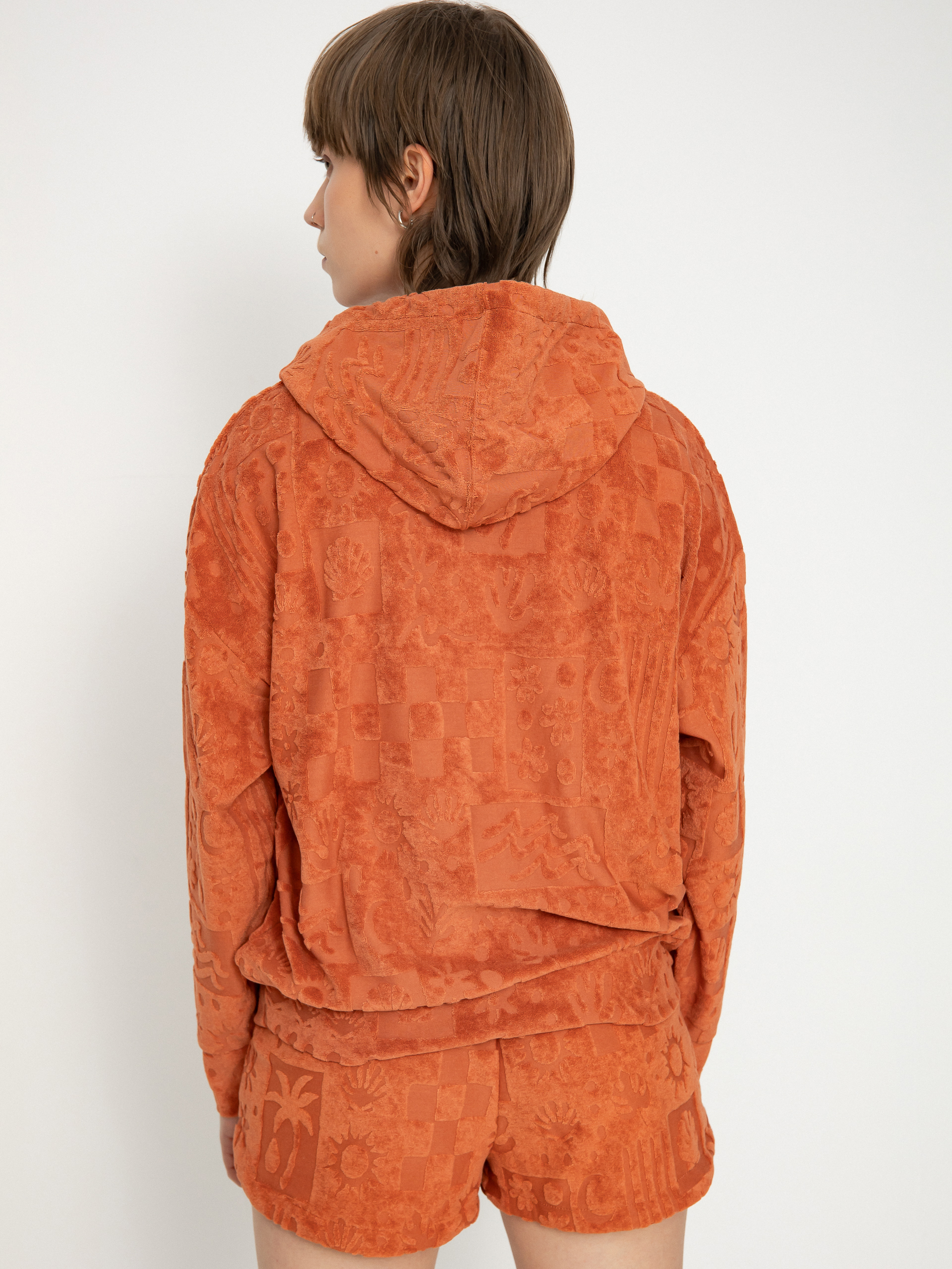 Суитшърт с качулка Volcom Sunny Wild Terry Cloth HD Wmn (rosewood)