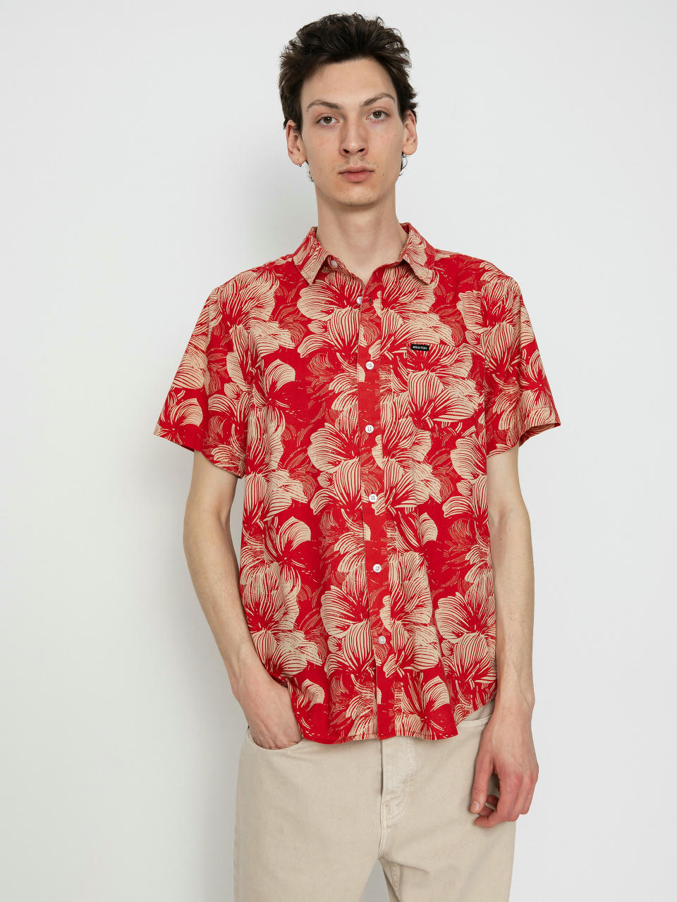 Риза Brixton Charter Print (casa red/oatmilk floral)