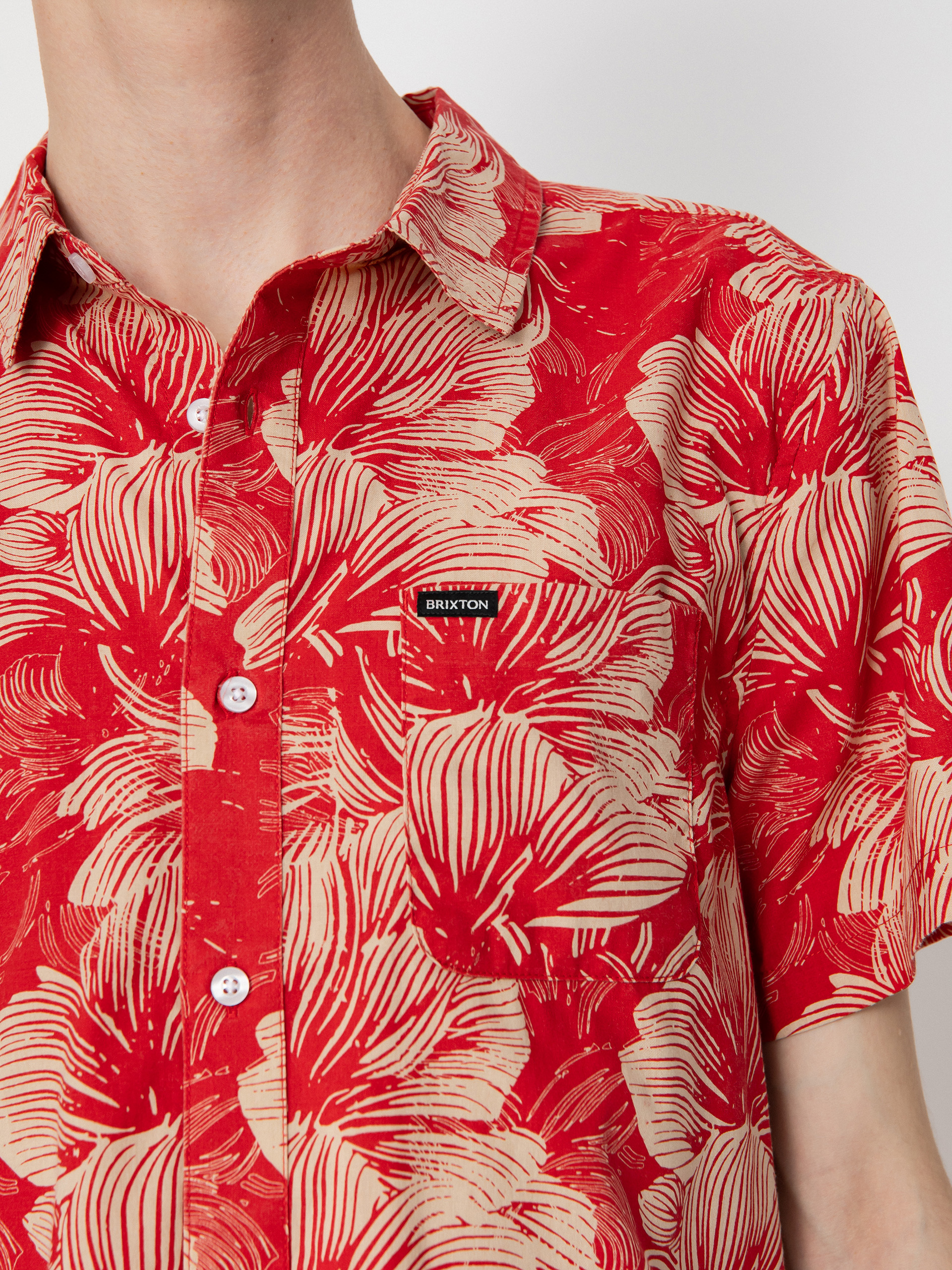 Риза Brixton Charter Print (casa red/oatmilk floral)