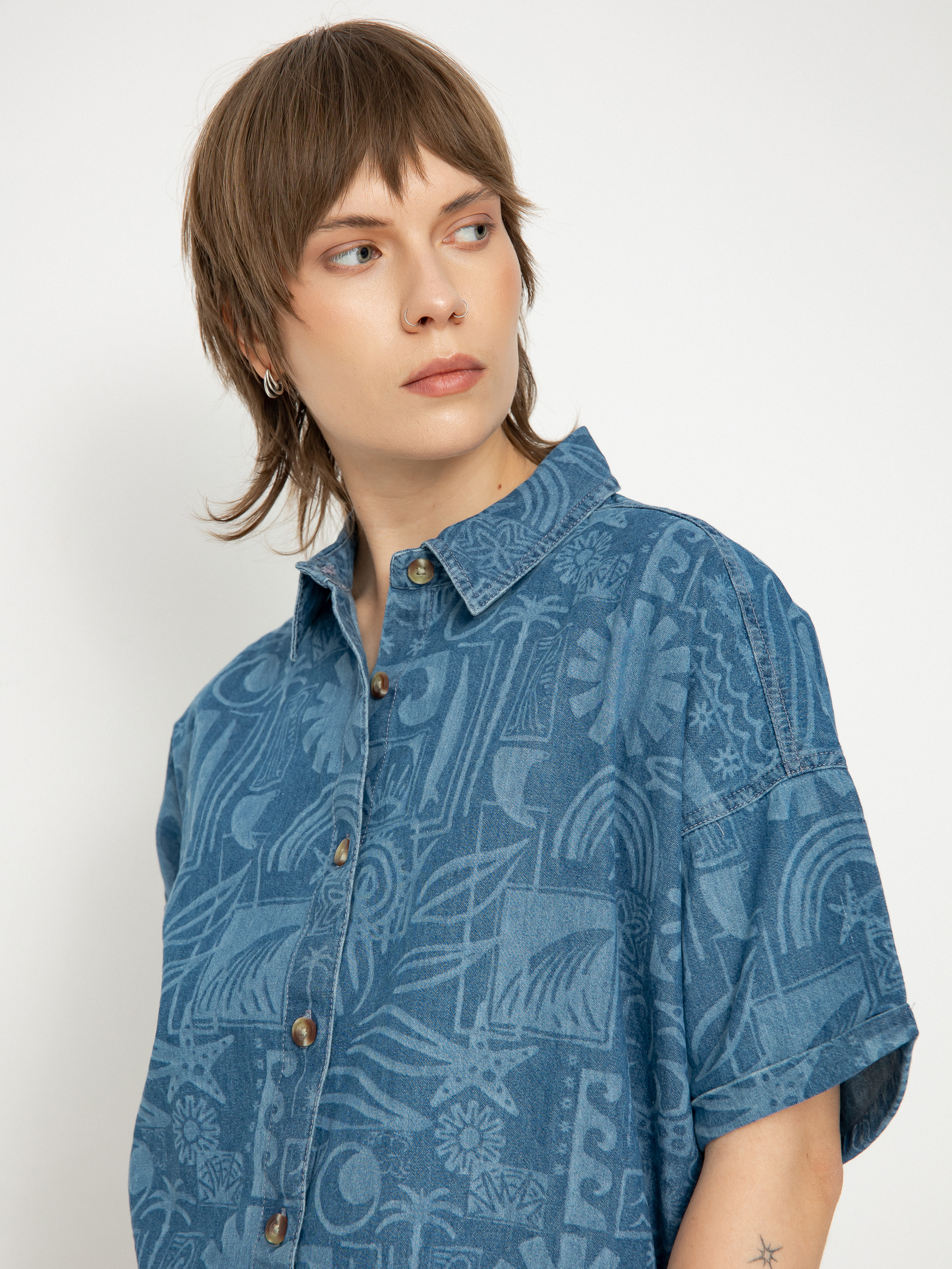 Риза Roxy Beach Nostalgia Denim Wmn (medium blue)