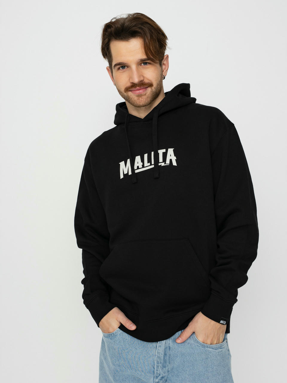 Суитшърт с качулка Malita Logo Thunder (black)