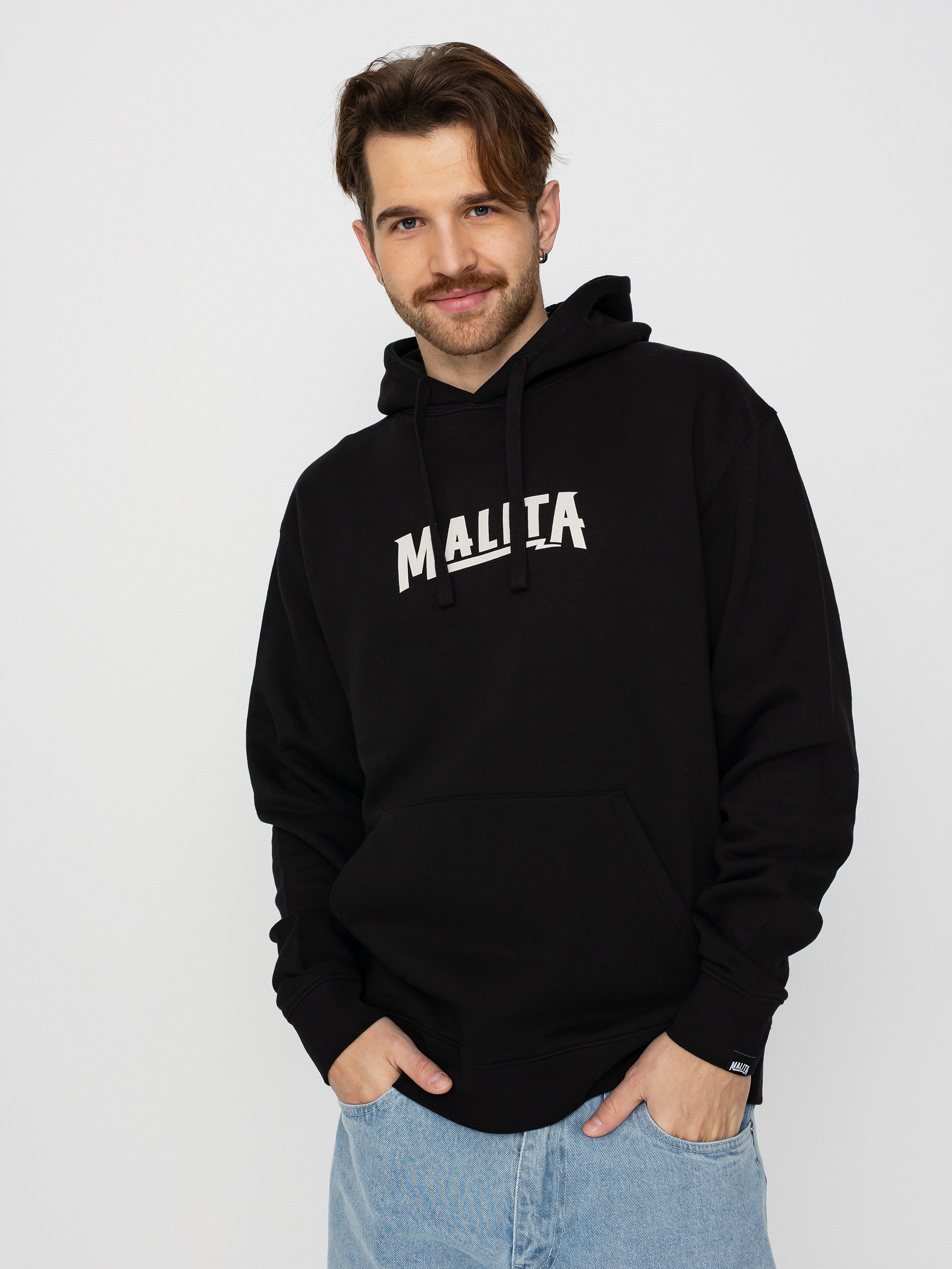 Суитшърт с качулка Malita Logo Thunder (black)