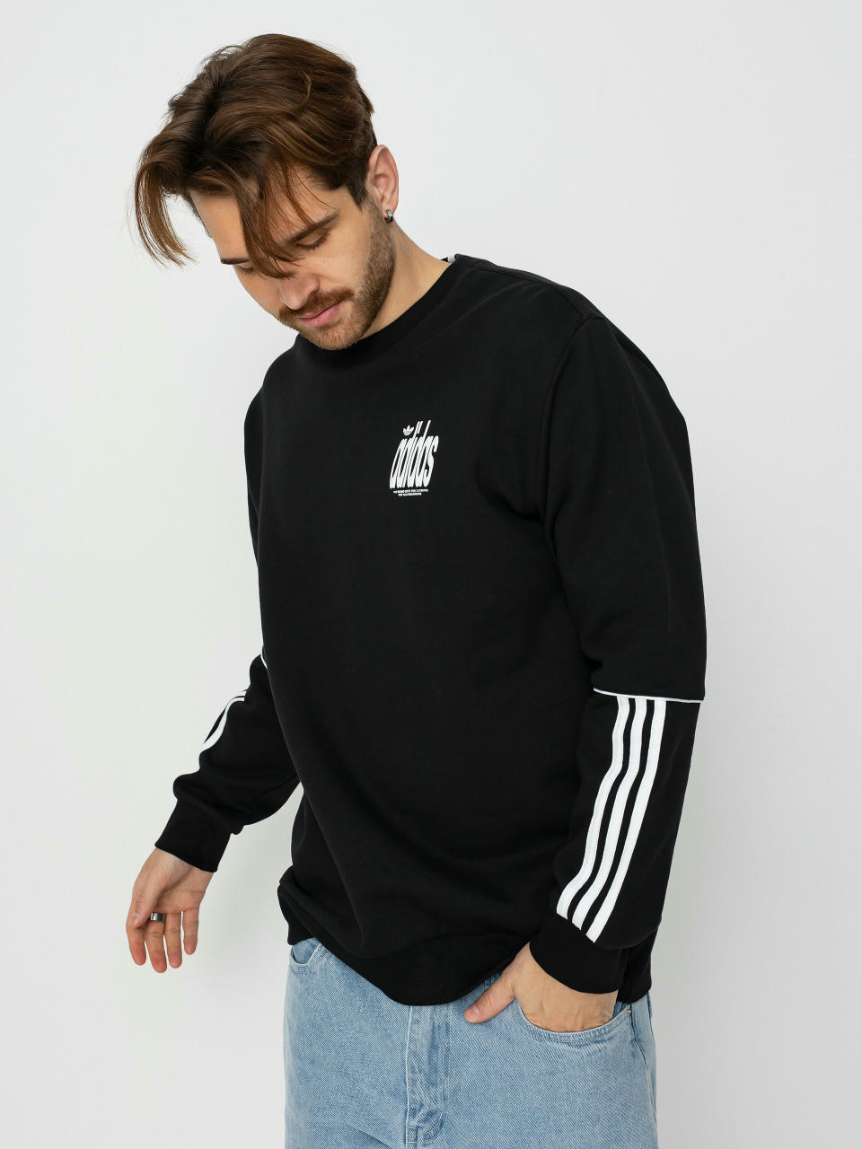 Суитшърт adidas 4.0 Stretch Crew (black/white)