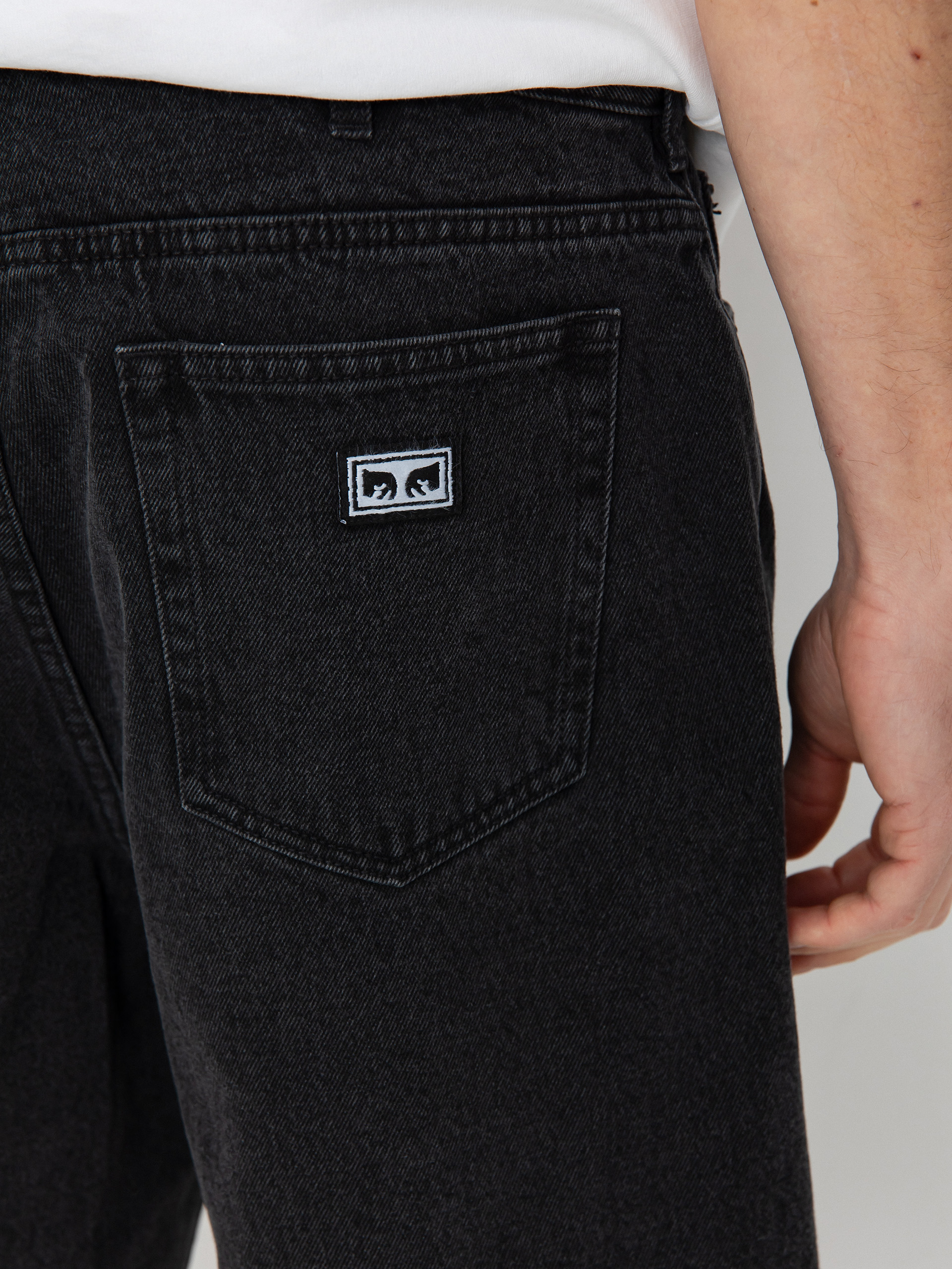 Къси панталони OBEY Bigwig Baggy Denim (faded black)