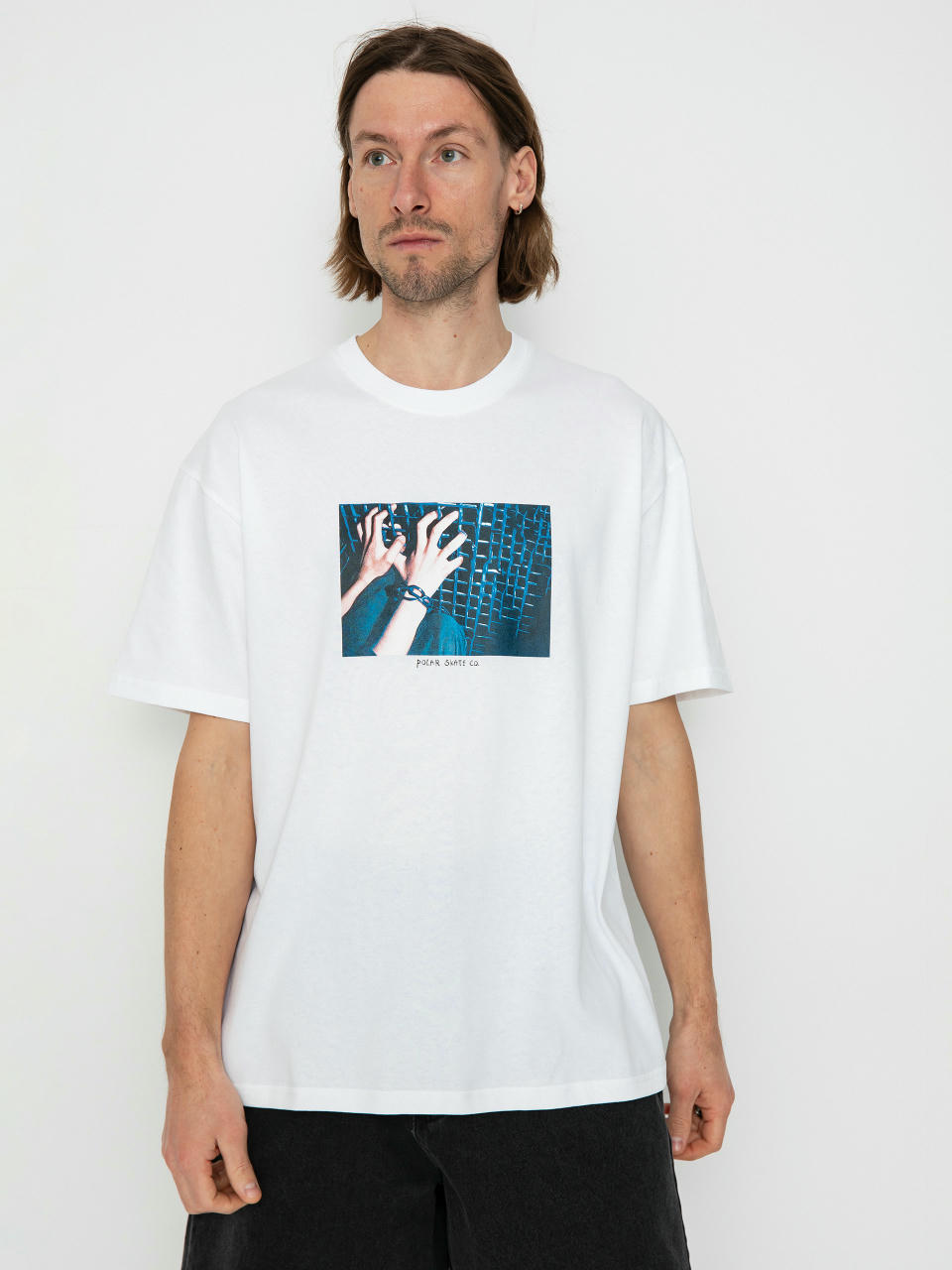 Тениска Polar Skate Caged Hands (white)