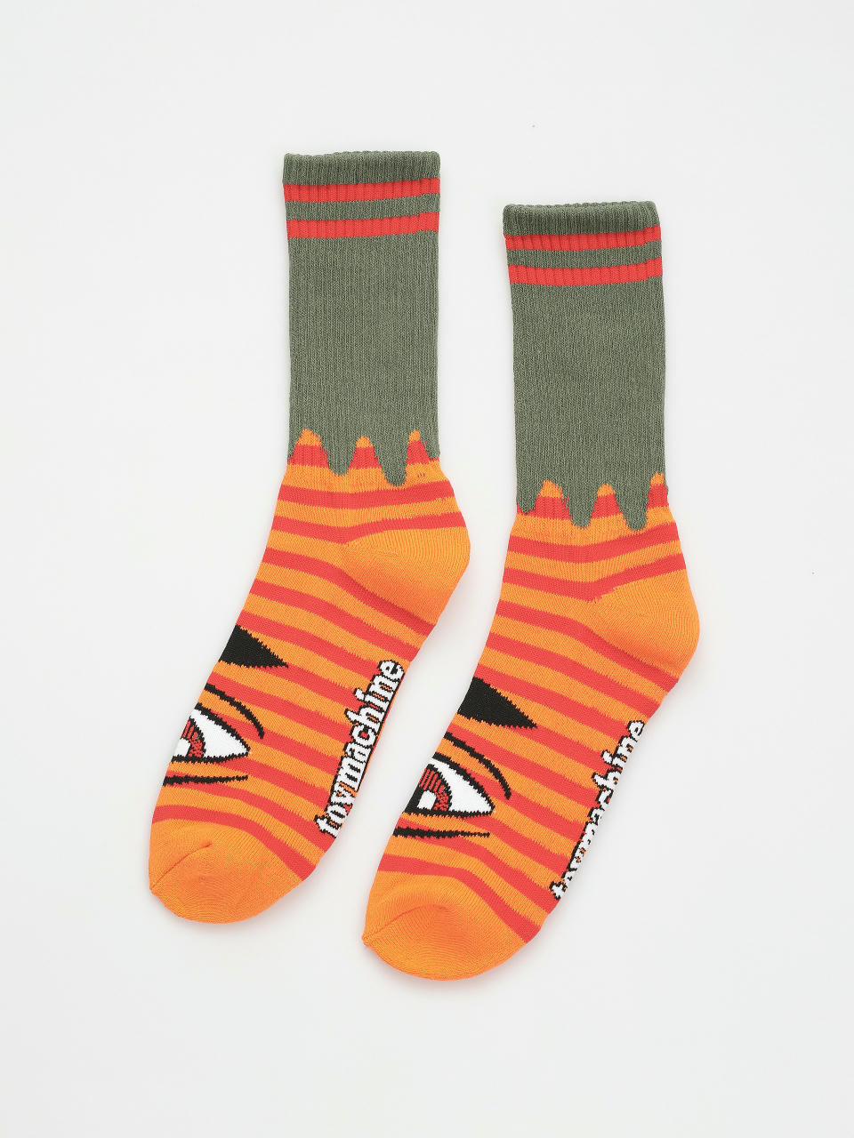 Чорапи Toy Machine Sect Eye Stripe (army/orange)