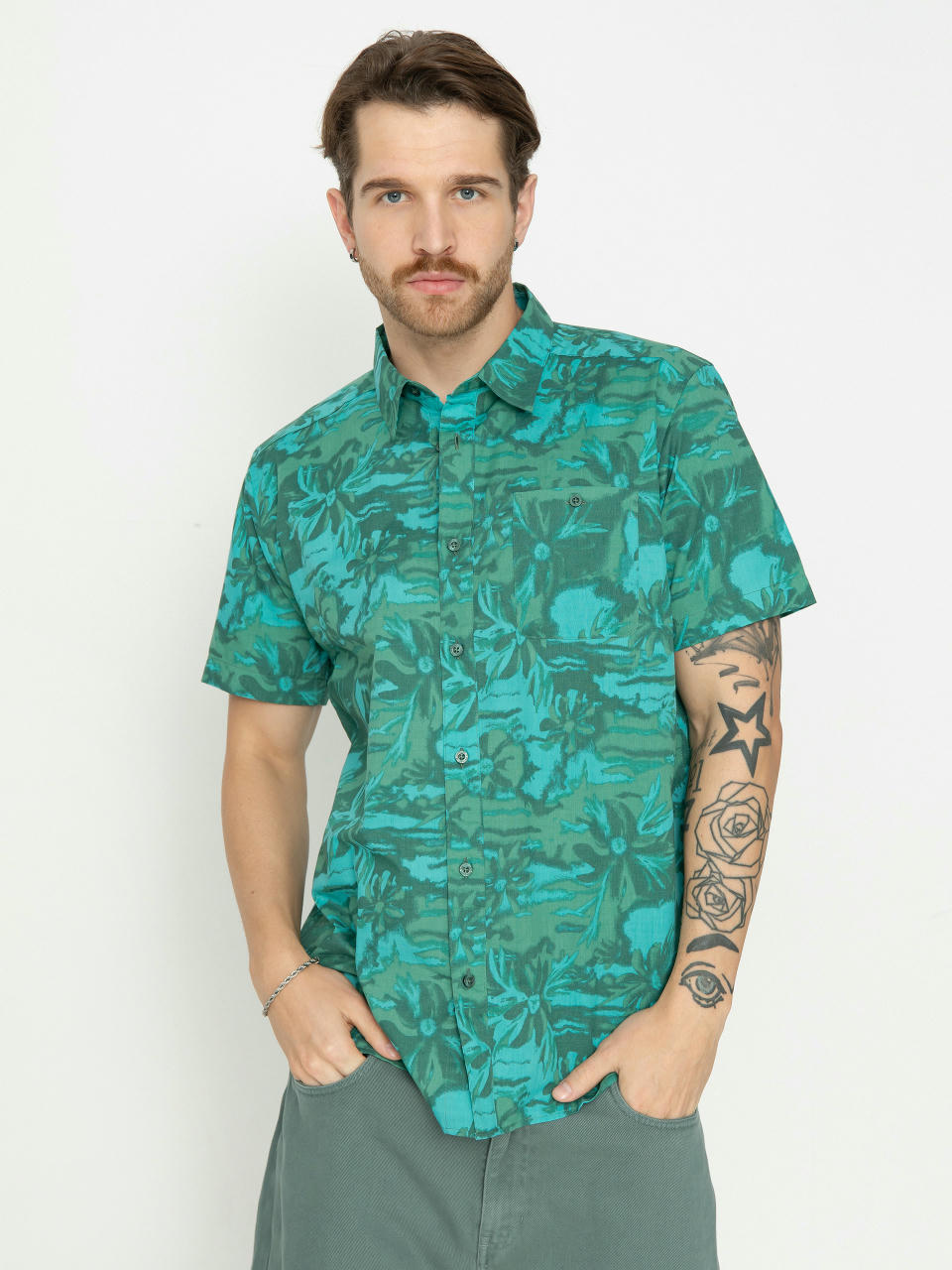 Риза Patagonia Go To Shirt (cliffs and waves conifer green)