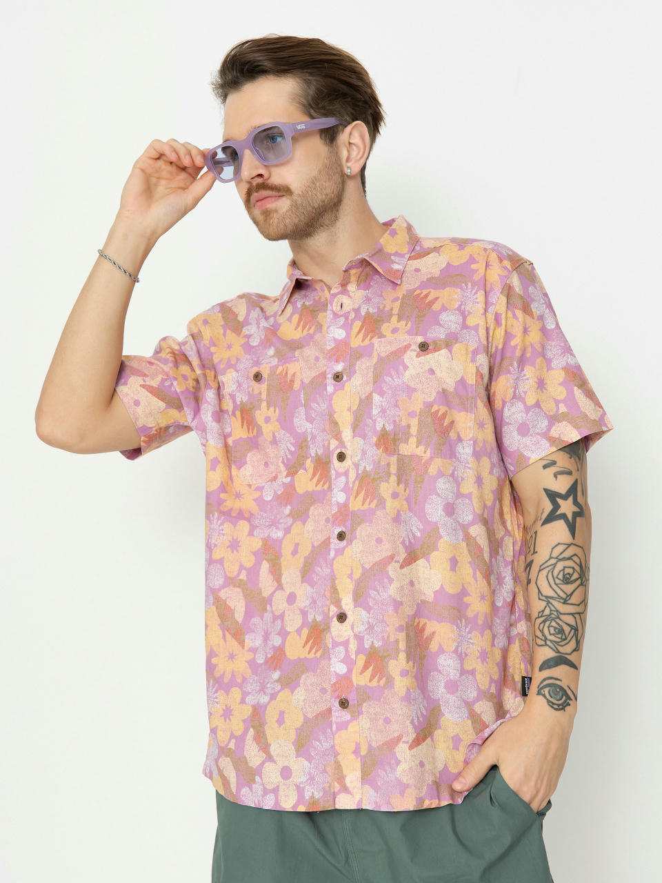 Риза Patagonia Back Step Shirt (channeling spring milkweed mauve)