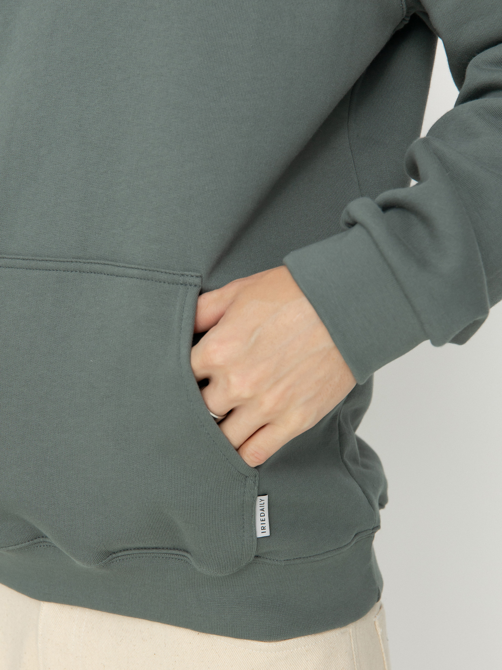 Суитшърт с качулка Iriedaily Mini Flag 2 HD (jungle green)