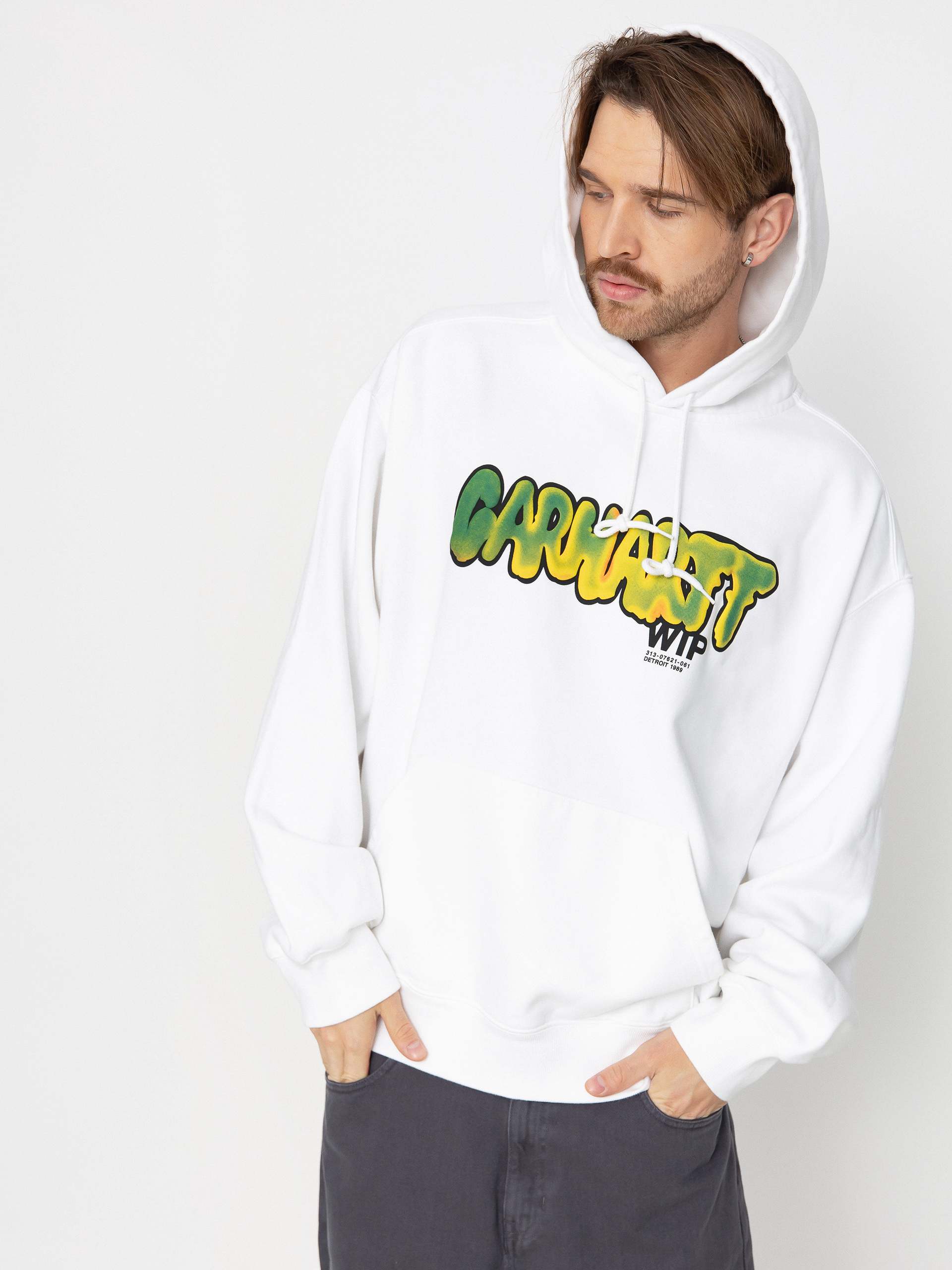 Суитшърт с качулка Carhartt WIP Drip HD (white)