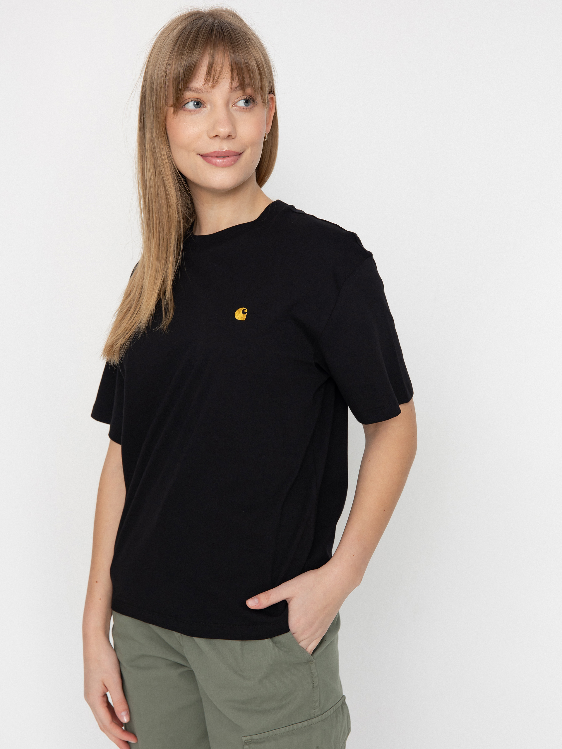 Тениска Carhartt WIP Chase Wmn (black/gold)