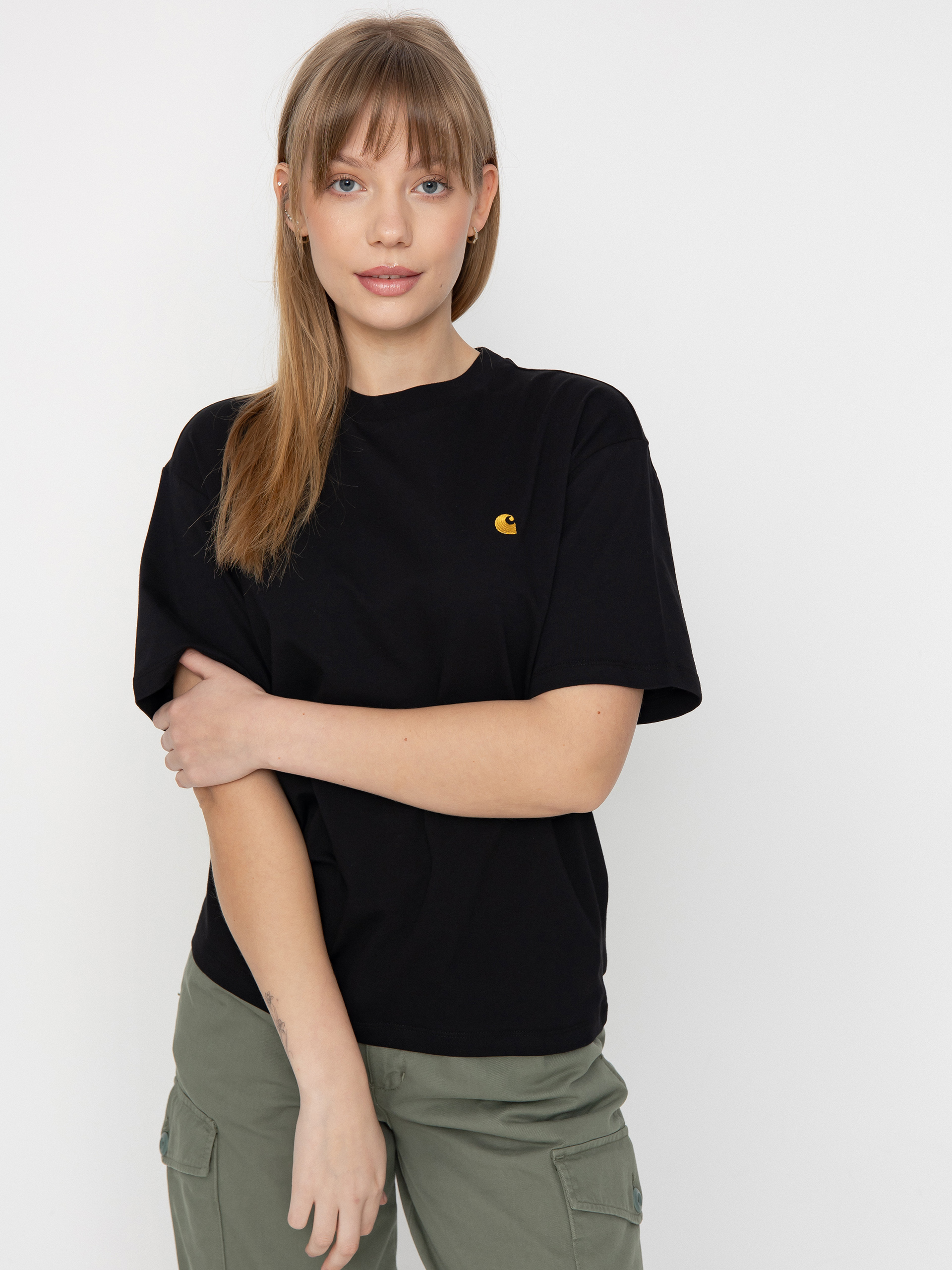 Тениска Carhartt WIP Chase Wmn (black/gold)
