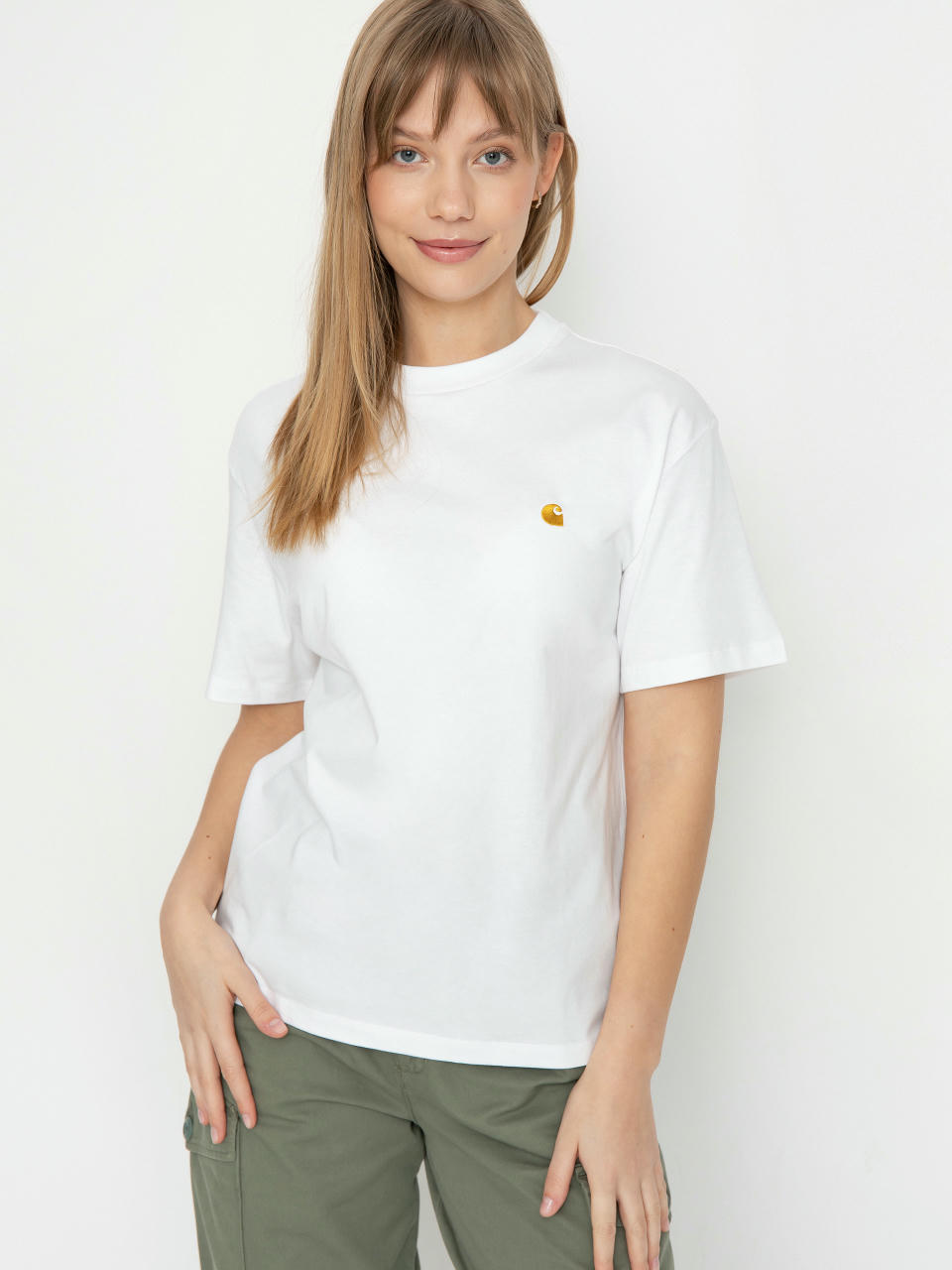 Тениска Carhartt WIP Chase Wmn (white/gold)