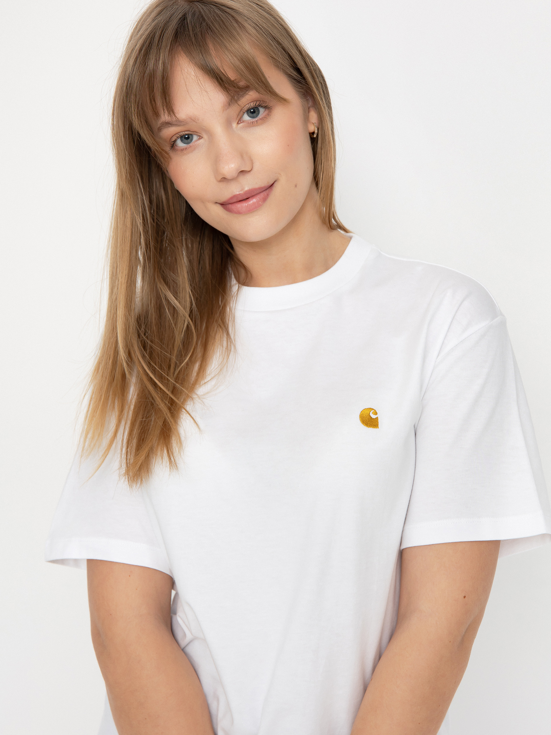 Тениска Carhartt WIP Chase Wmn (white/gold)