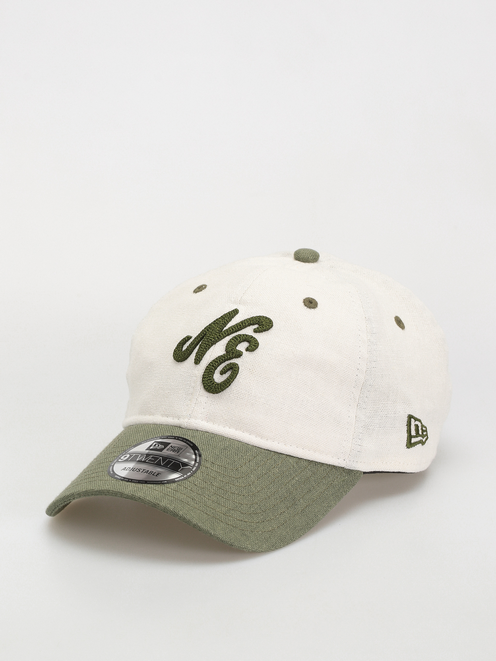 Шапка с козирка New Era Linen Script 9Twenty (white/green)