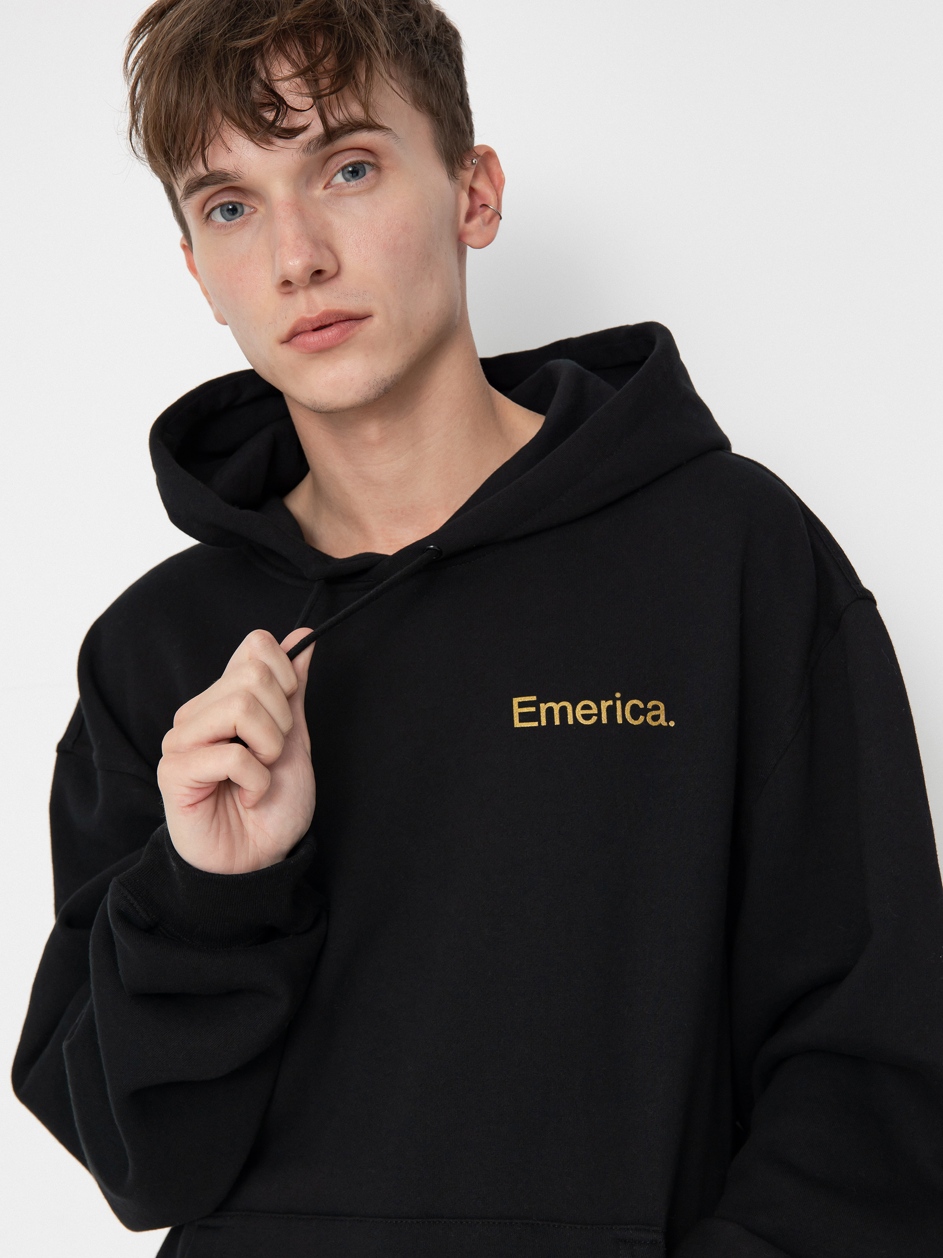 Суитшърт с качулка Emerica Lockup HD (black/gold)