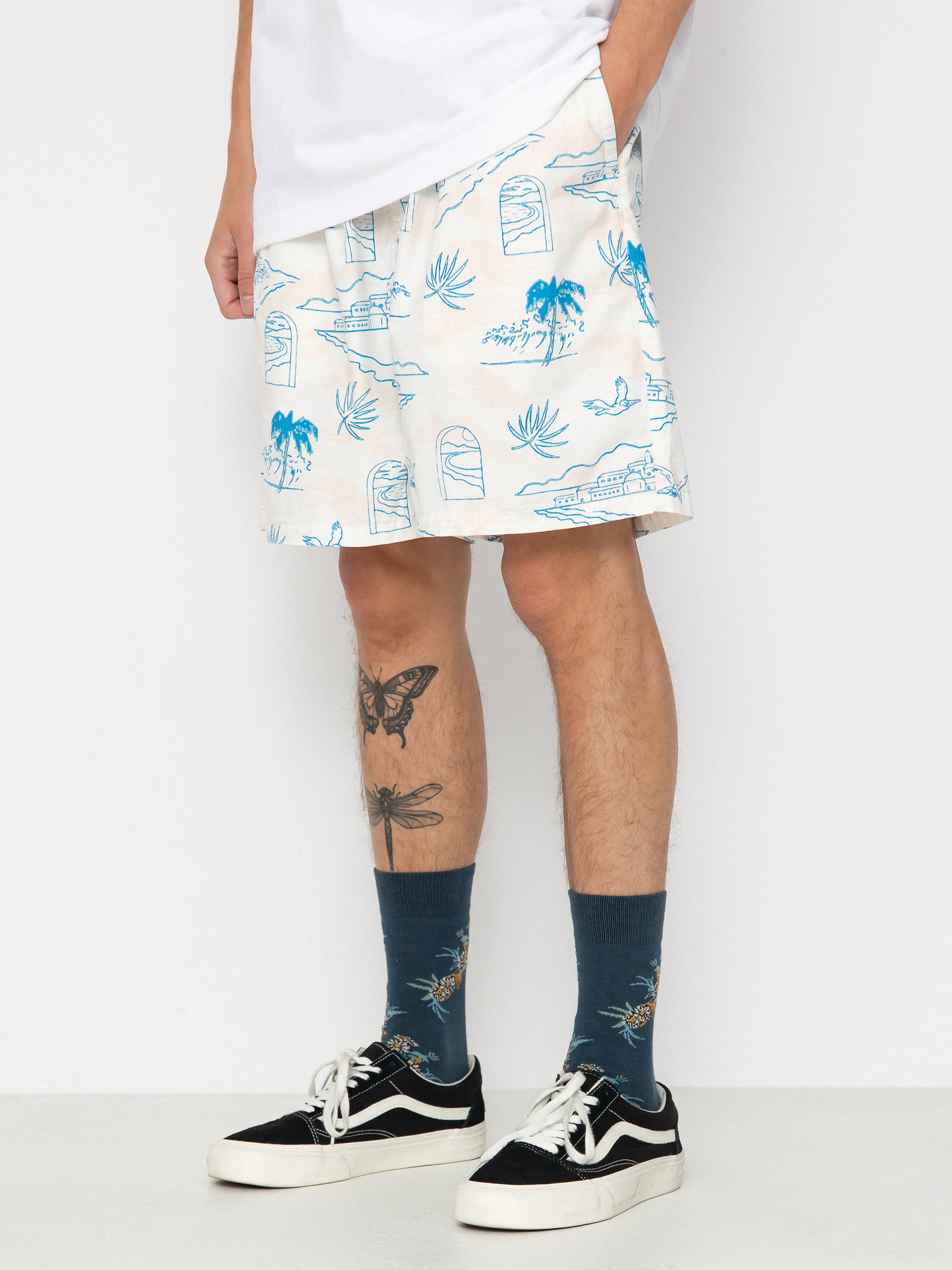 Къси панталони Vans Range Relaxed Elastic (marshmallow/malibu blue)
