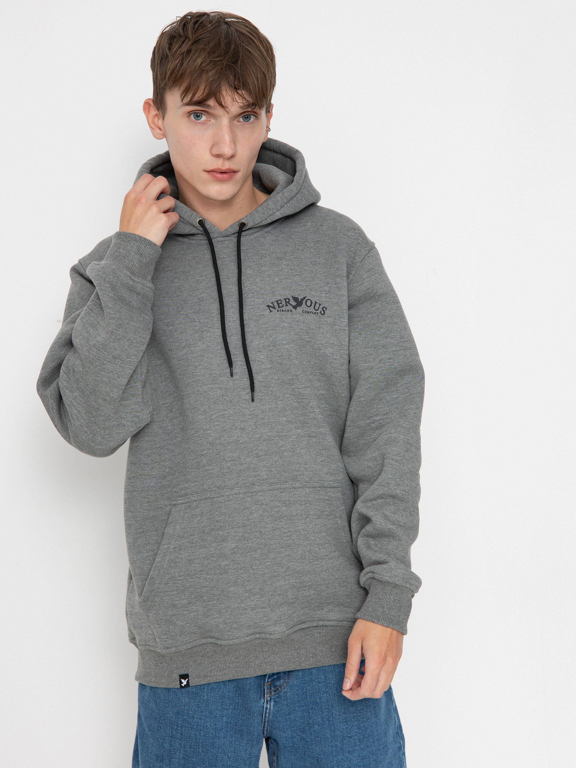 Суитшърт с качулка Nervous Small Classic Arc HD (light heather)