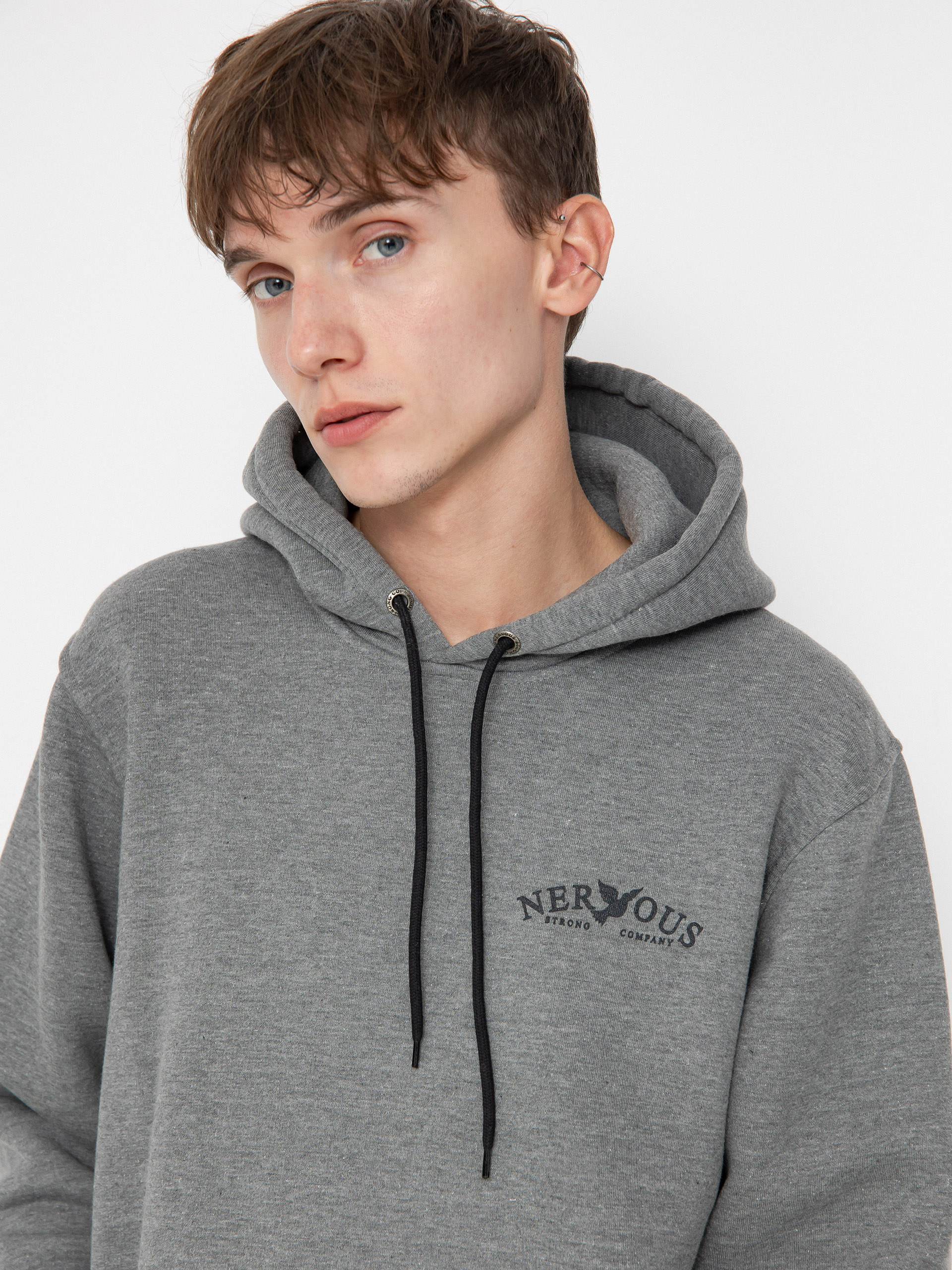 Суитшърт с качулка Nervous Small Classic Arc HD (light heather)