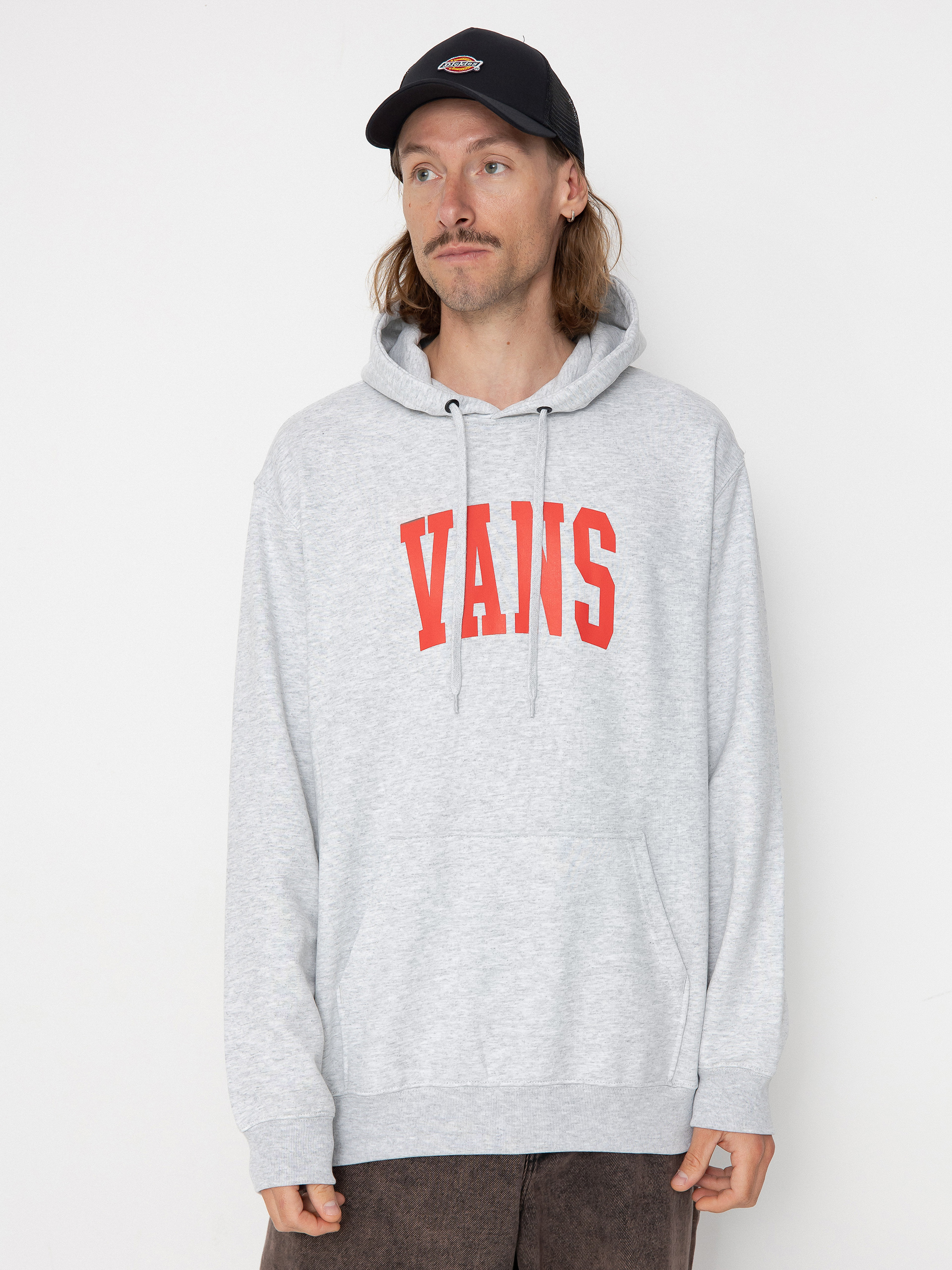 Суитшърт с качулка Vans Arched HD (light grey heather)