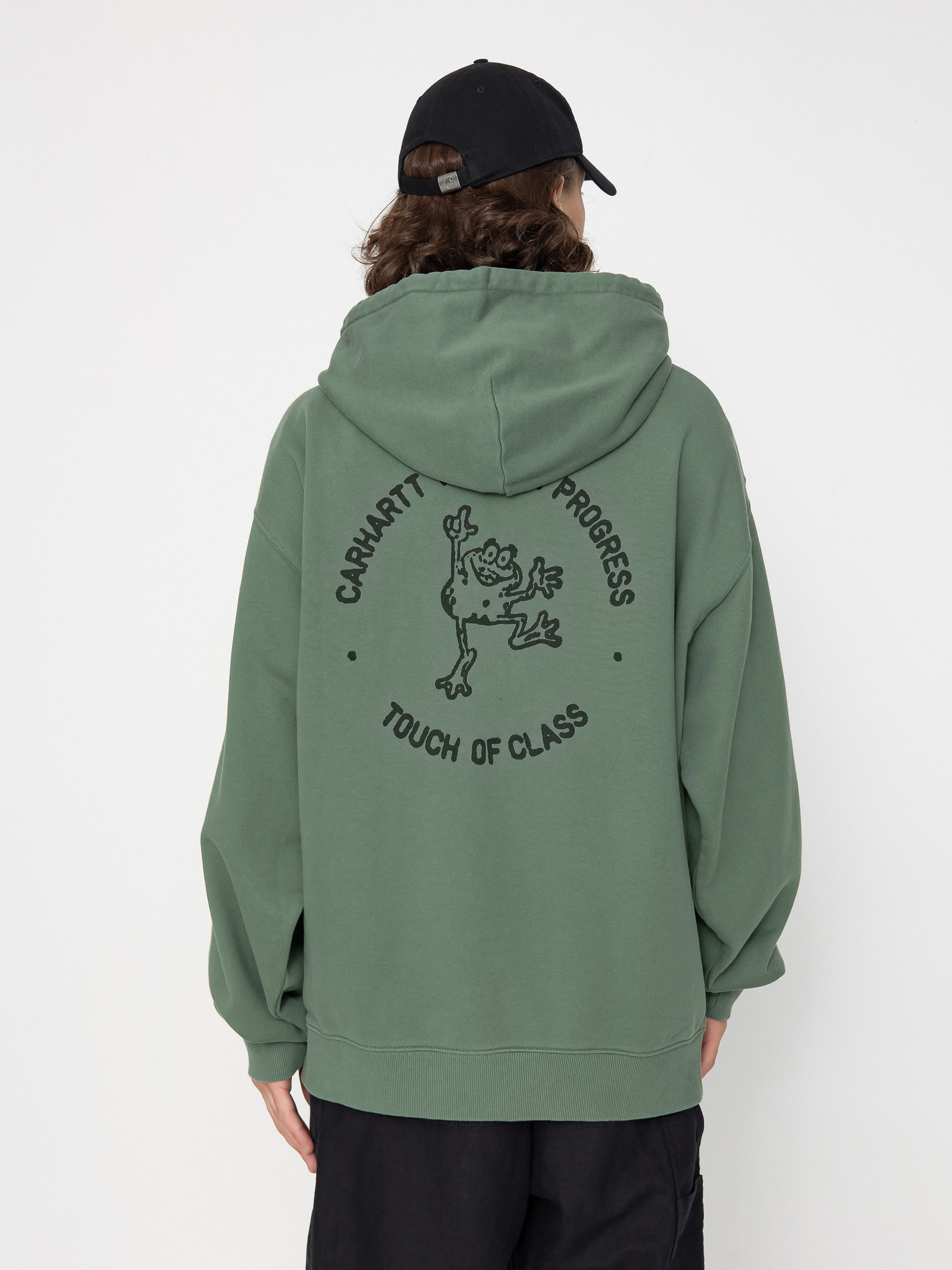 Суитшърт с качулка Carhartt WIP Stamp HD (duck green/black)