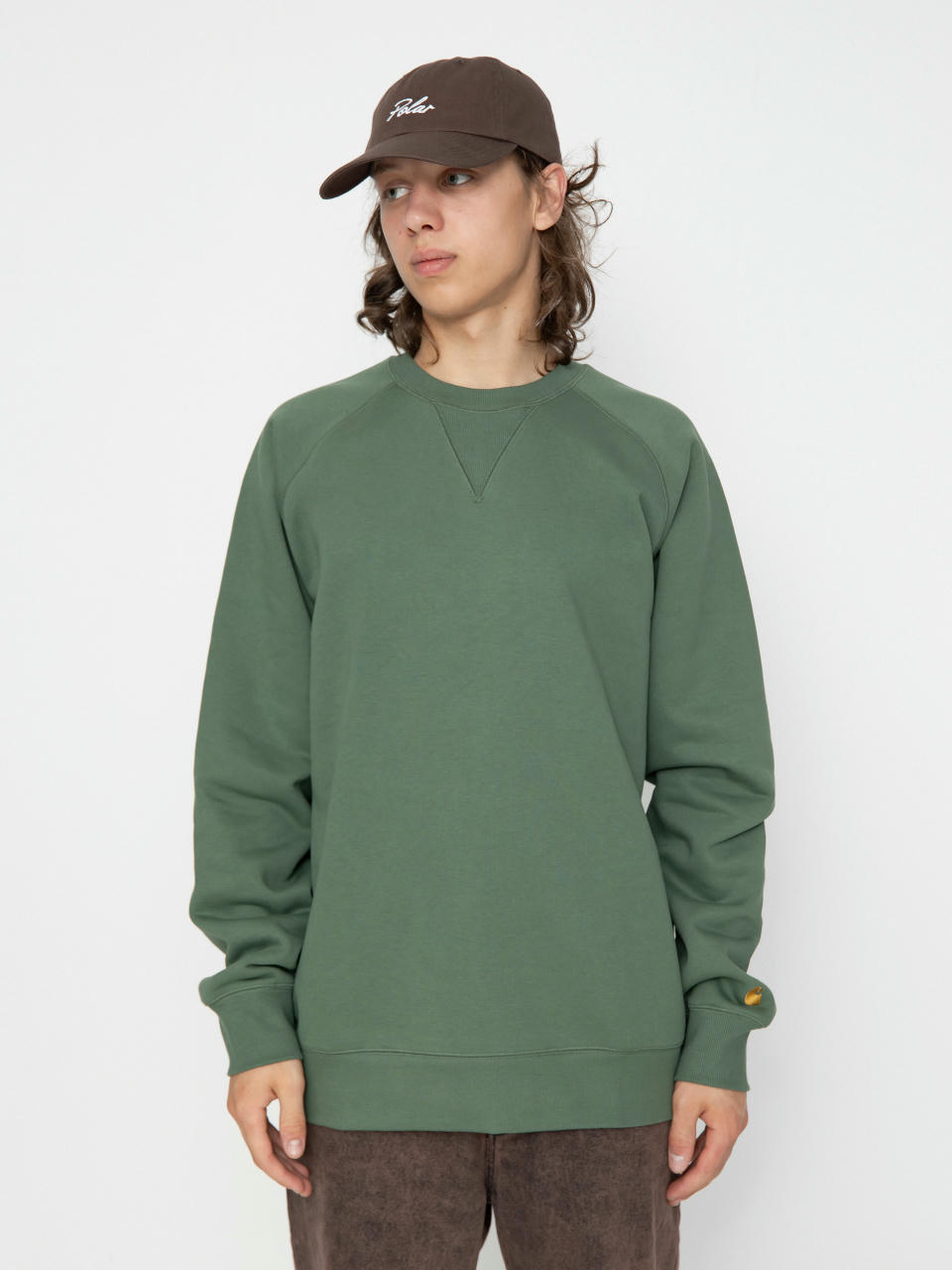 Суитшърт Carhartt WIP Chase (duck green/gold)