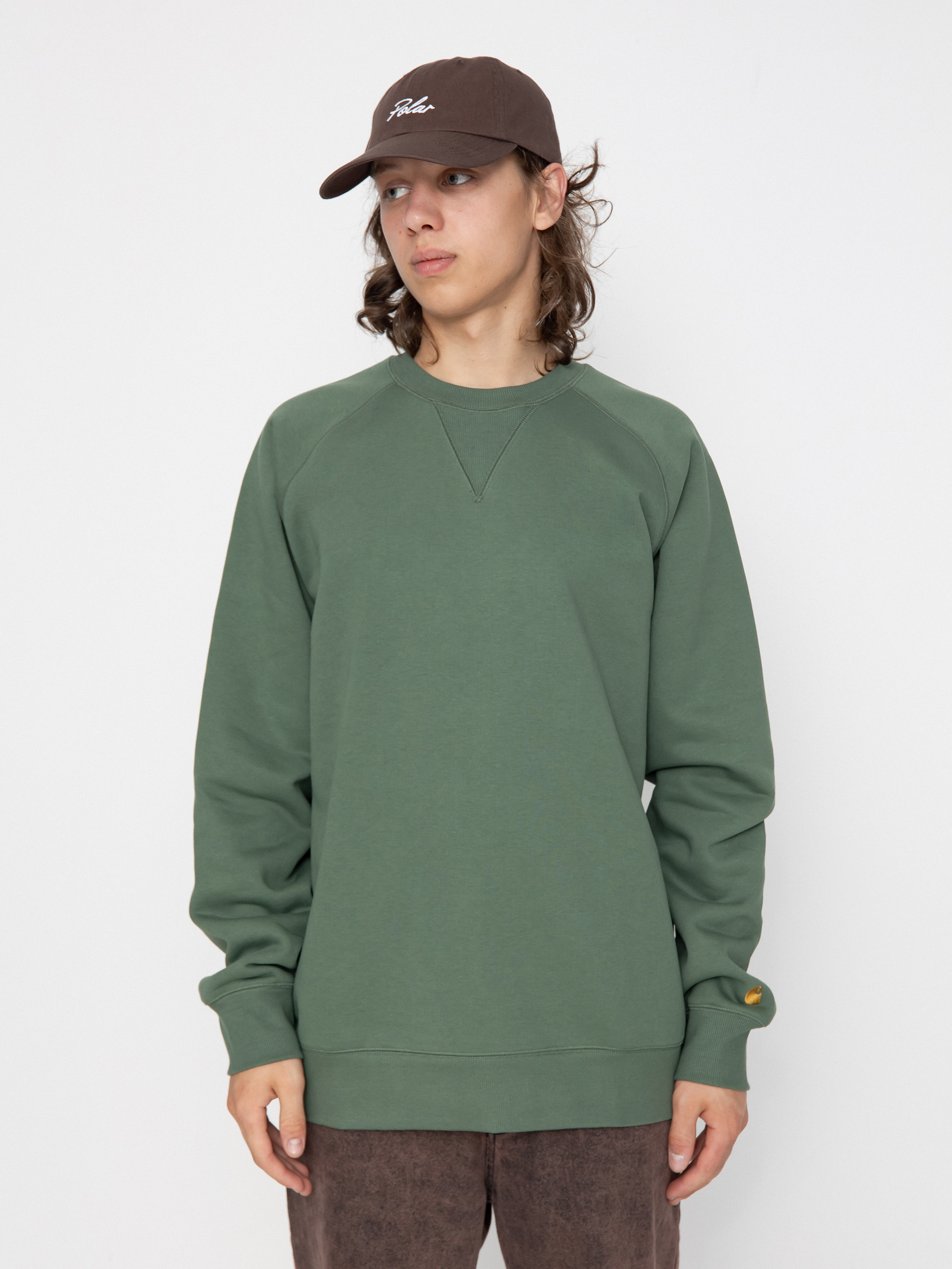 Суитшърт Carhartt WIP Chase (duck green/gold)