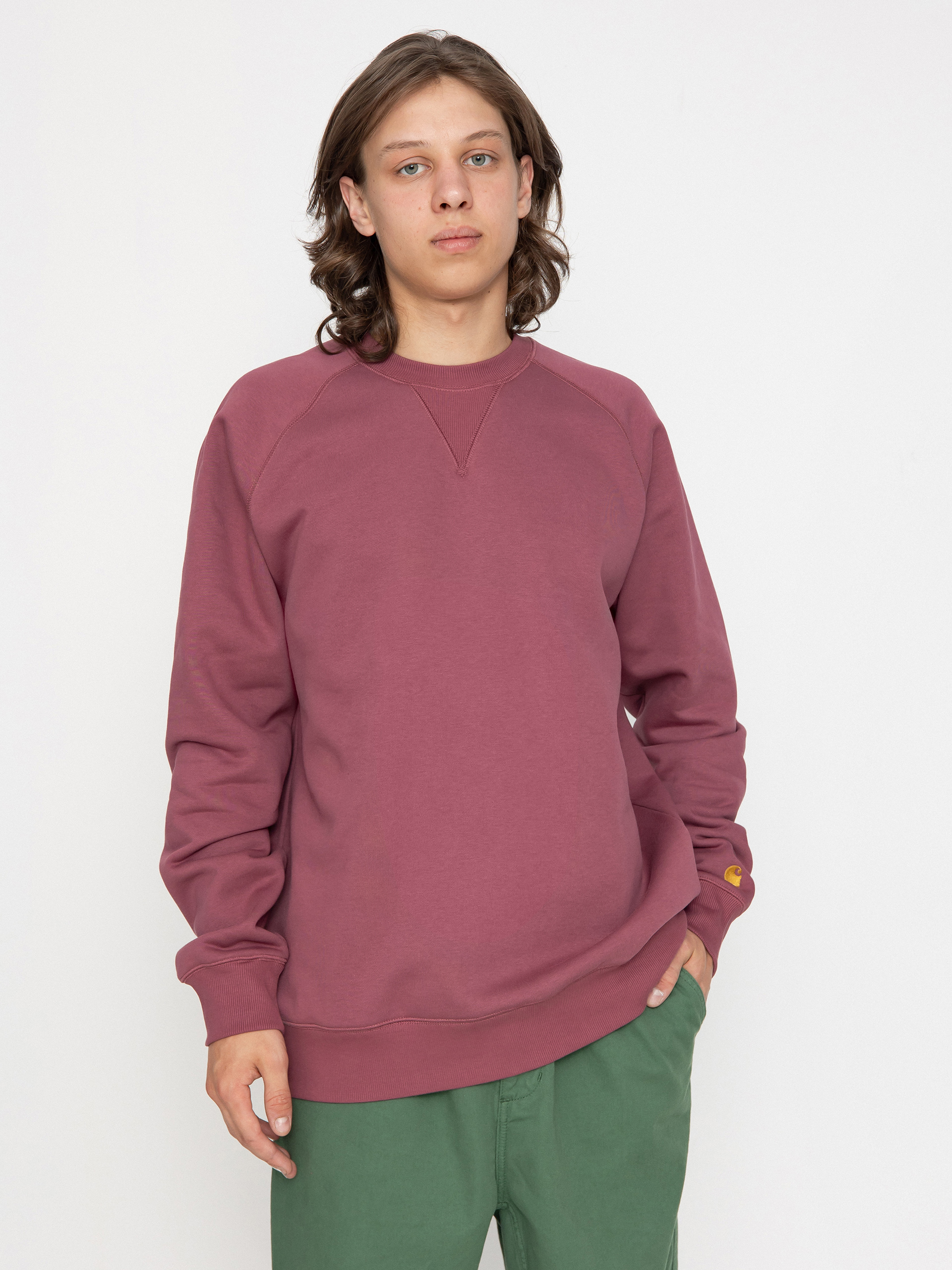 Суитшърт Carhartt WIP Chase (dusty fuchsia/gold)