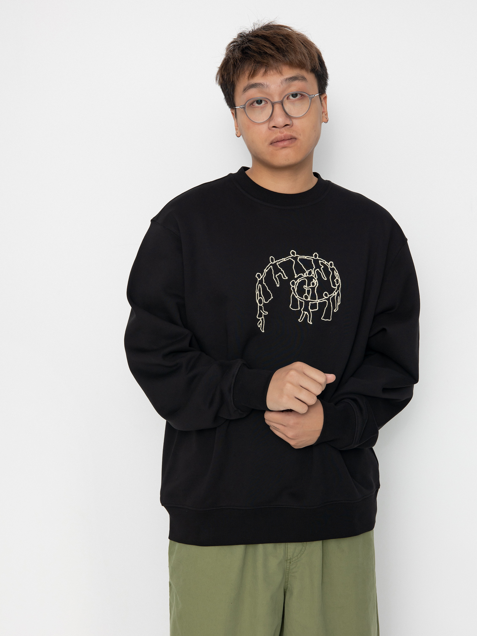 Суитшърт с качулка Vans Skate Hold Hands HD (black)