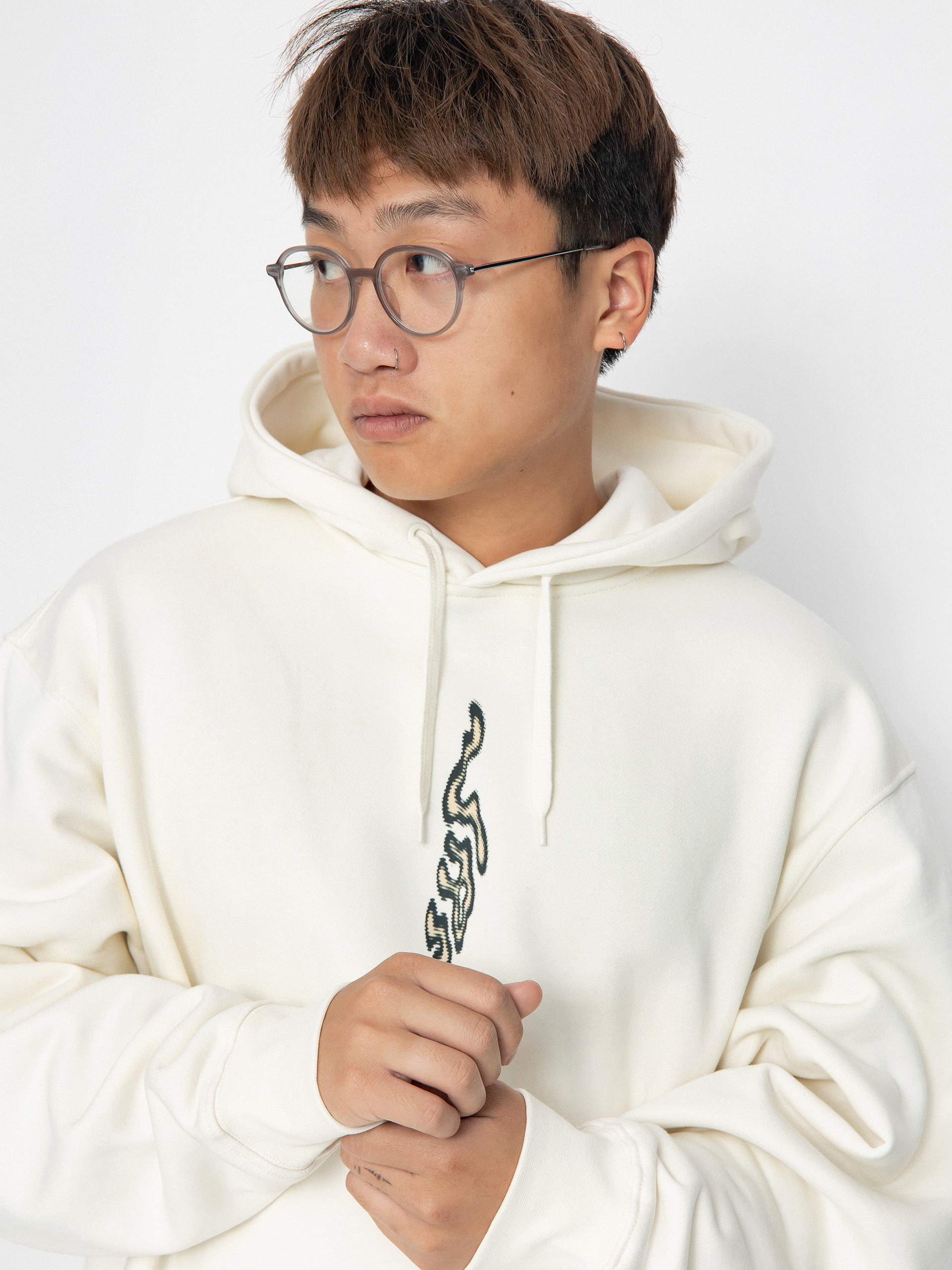 Суитшърт с качулка Vans Skate Blurb HD (marshmallow)