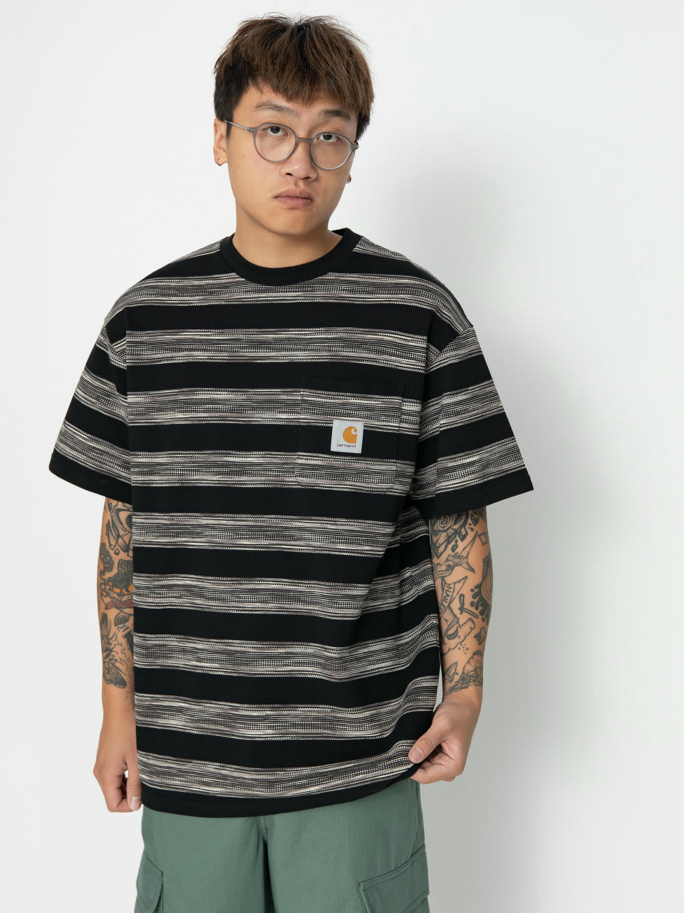 Тениска Carhartt WIP Dodson Pocket (dodson stripe horizontal/black)