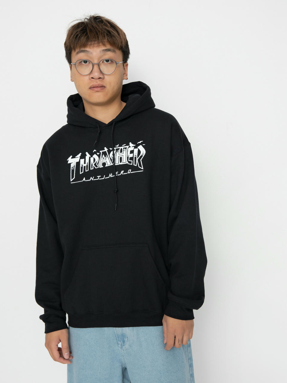 Суитшърт с качулка Thrasher Pigeon Mag HD (black)