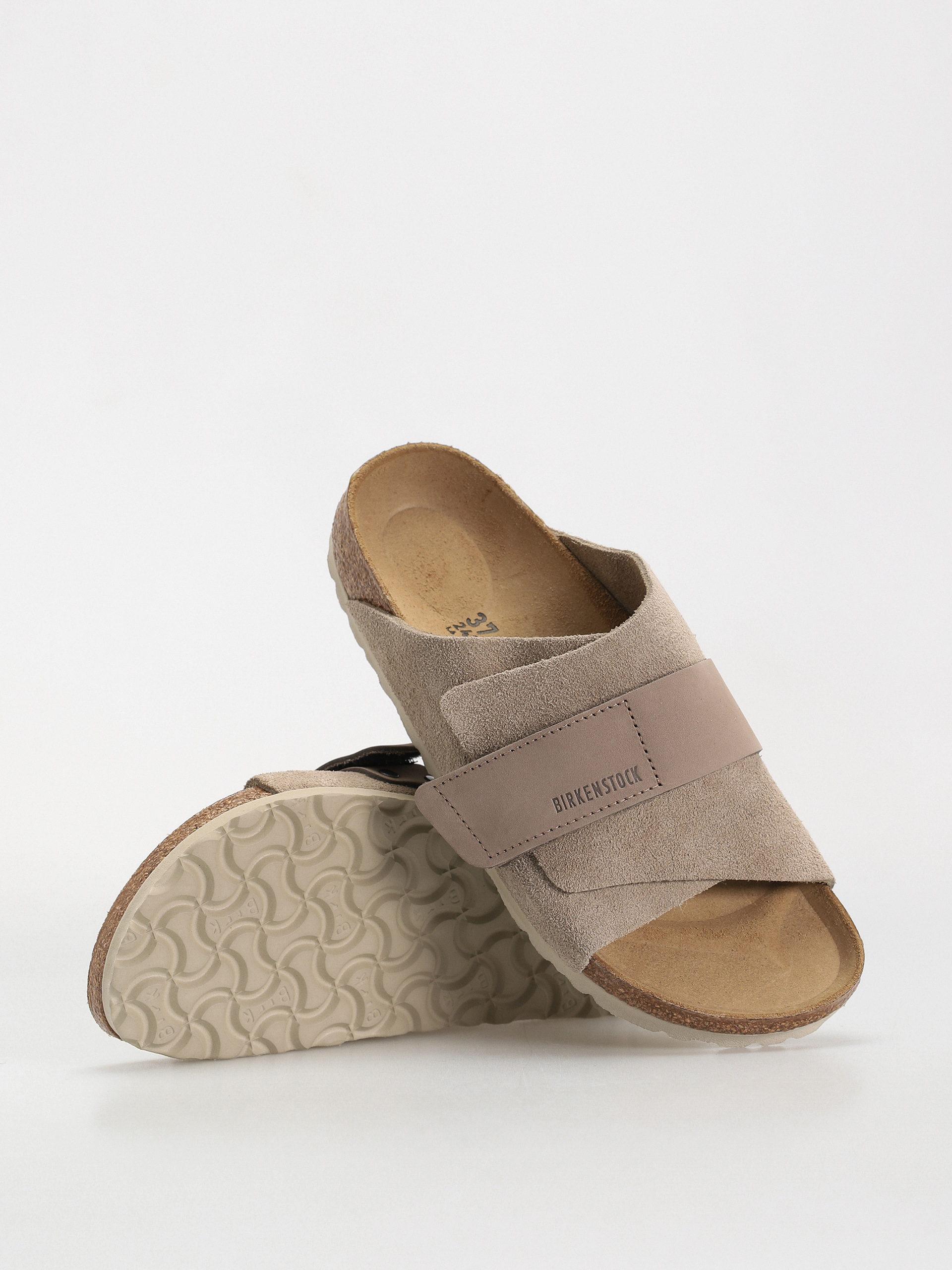 Чехли Birkenstock Kyoto Nubuck Suede Leather Narrow Wmn (taupe)