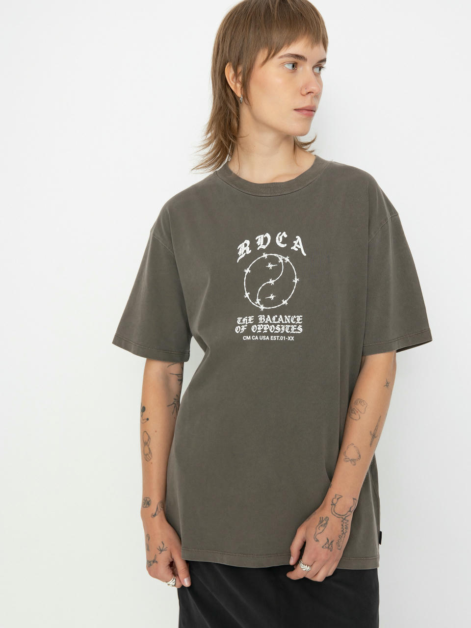 Тениска RVCA Lax Relaxed Wmn (dark choc)