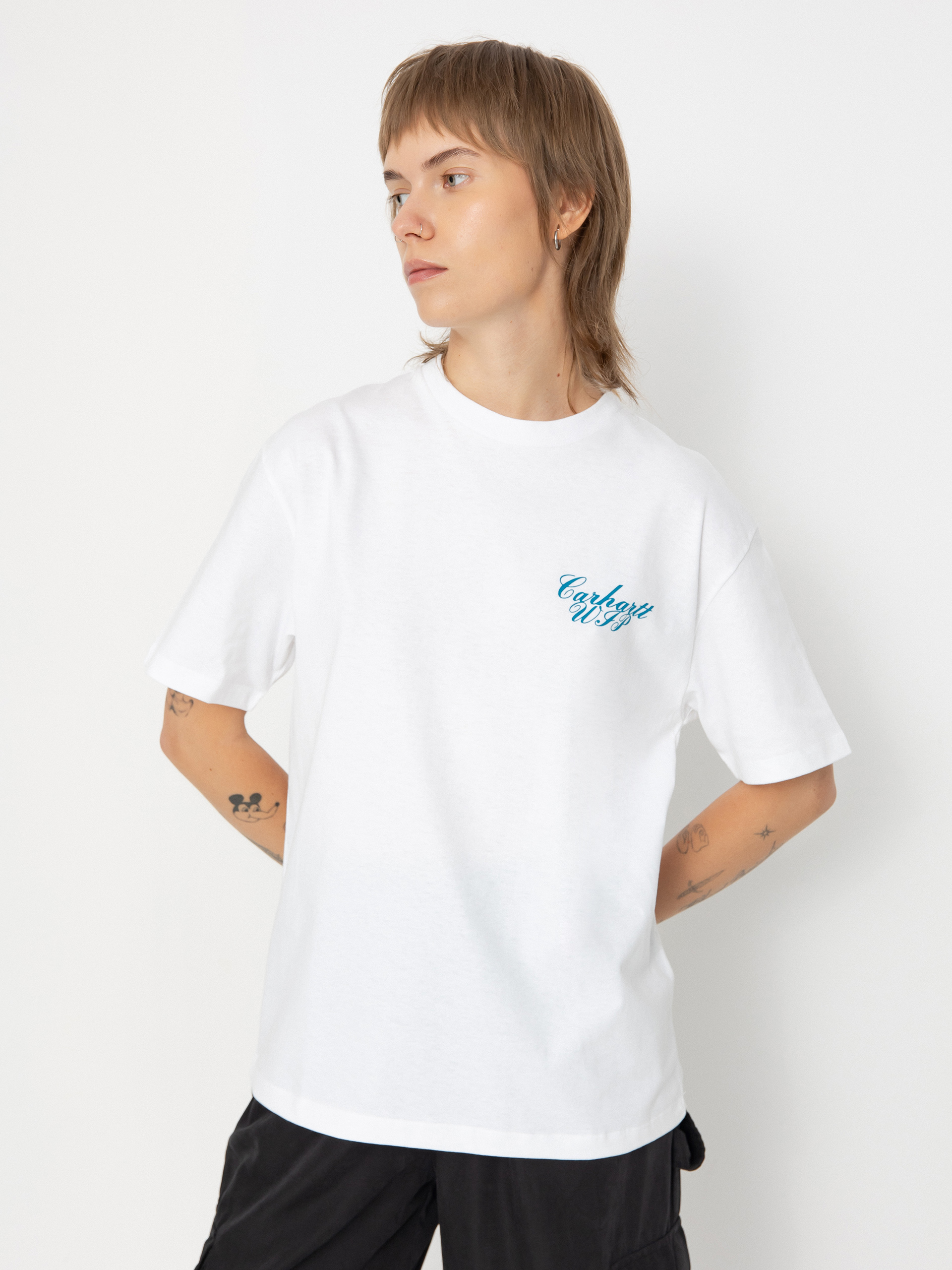 Тениска Carhartt WIP Exchange Wmn (white/blue)
