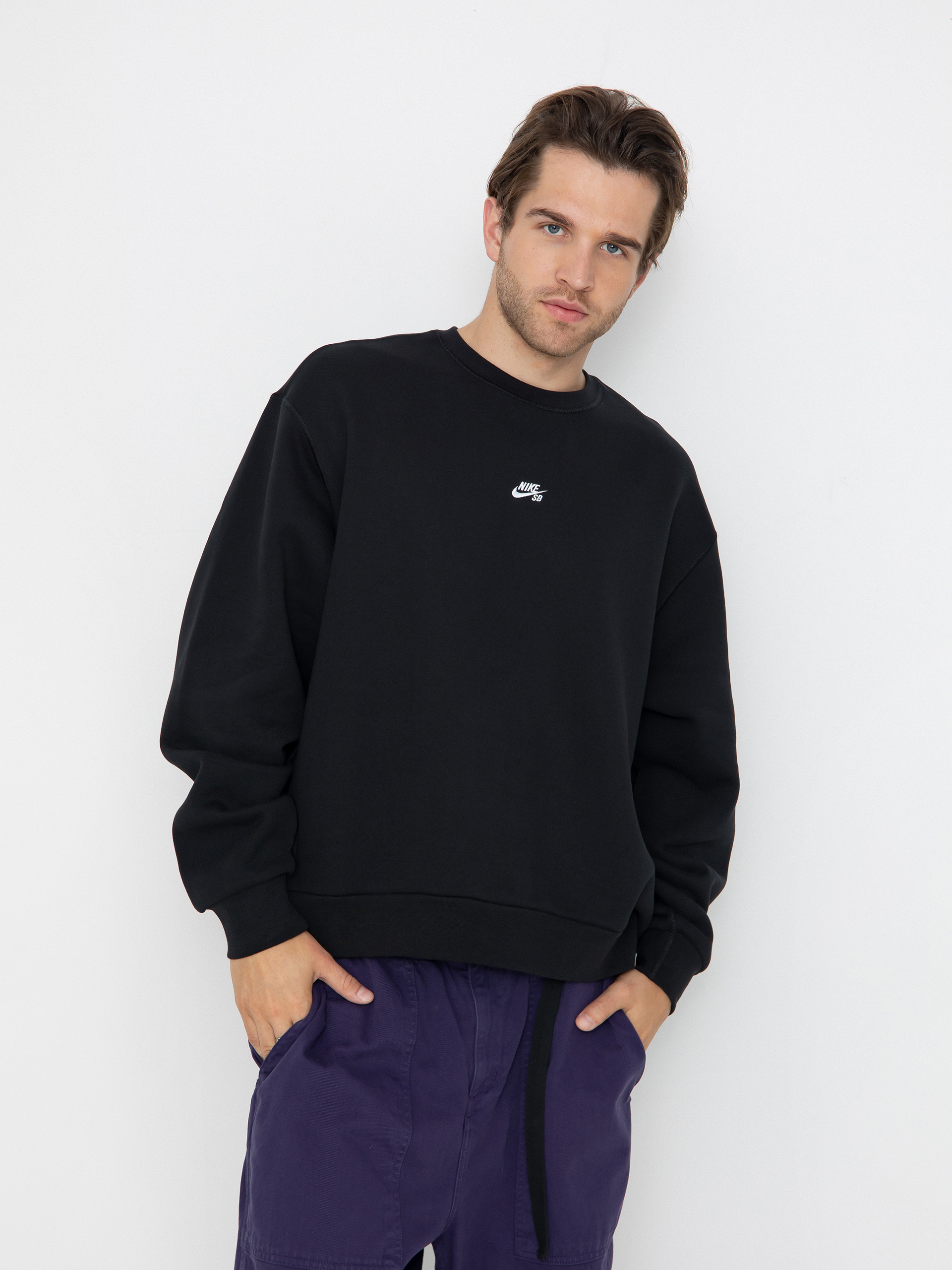 Суитшърт Nike SB Essential Logo Crew (black/white)