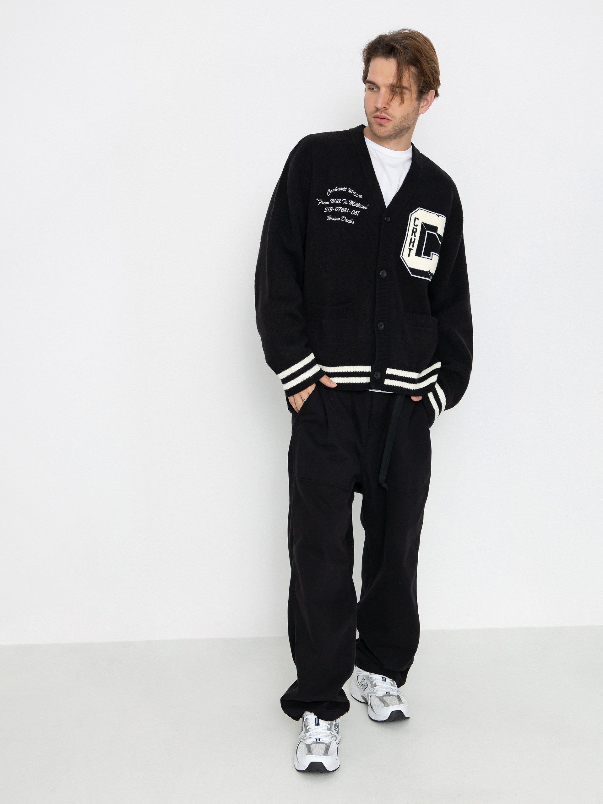 u041fu0443u043bu043eu0432u0435u0440 Carhartt WIP Brown Ducks Cardigan (black/wax)