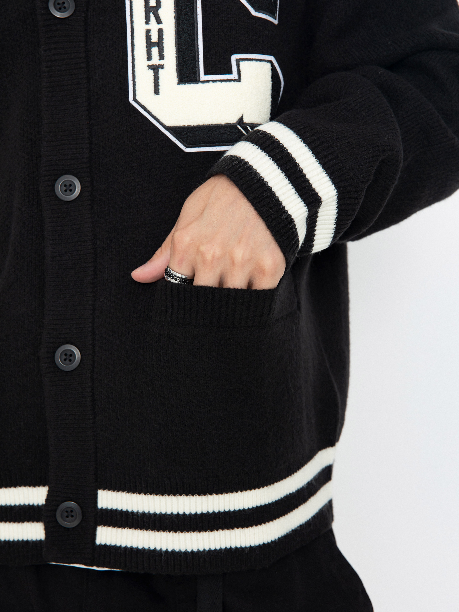 Пуловер Carhartt WIP Brown Ducks Cardigan (black/wax)