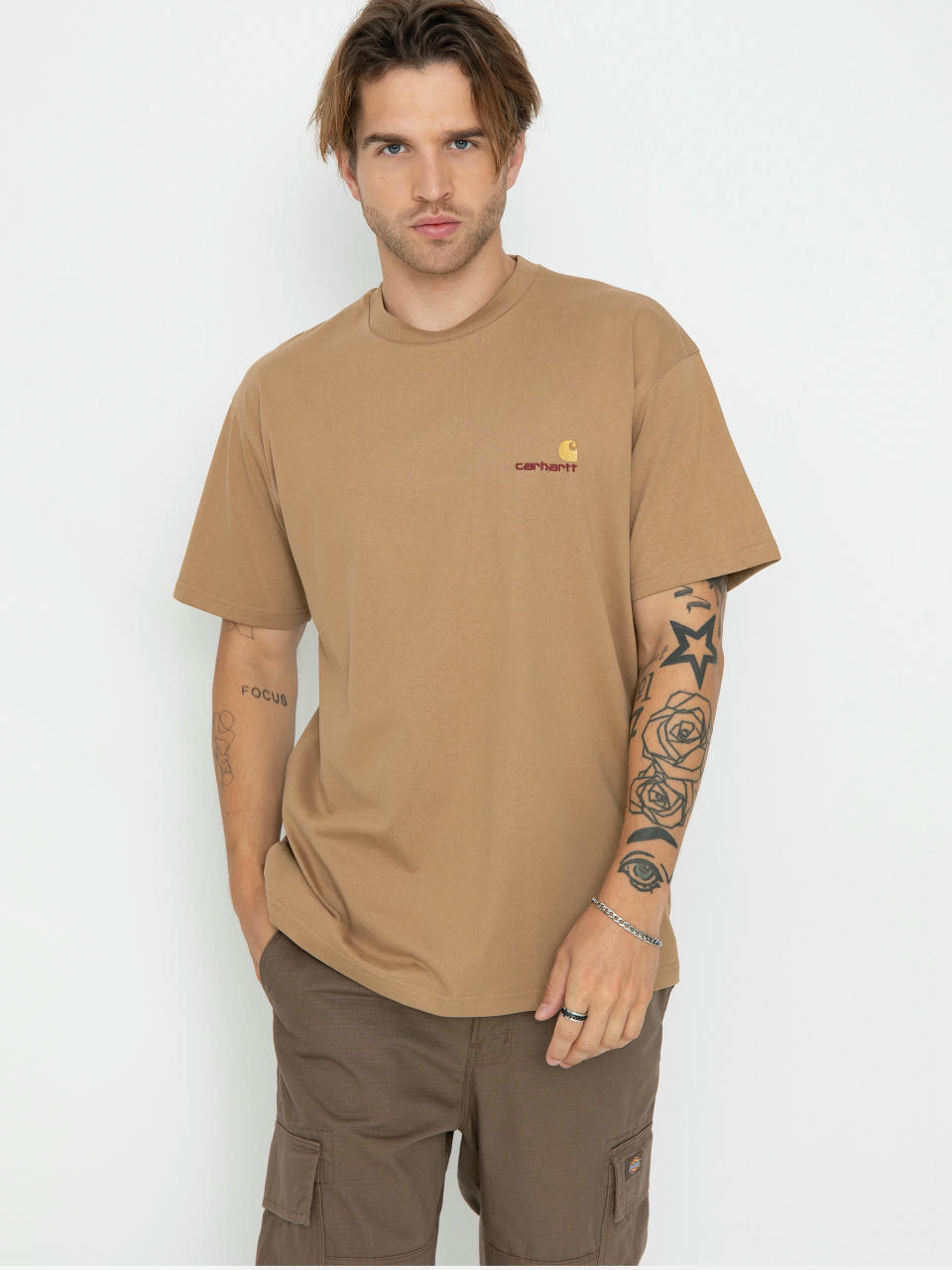 Тениска Carhartt WIP American Script (peanut)