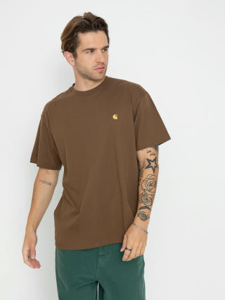 Тениска Carhartt WIP Chase (chocolate/gold)