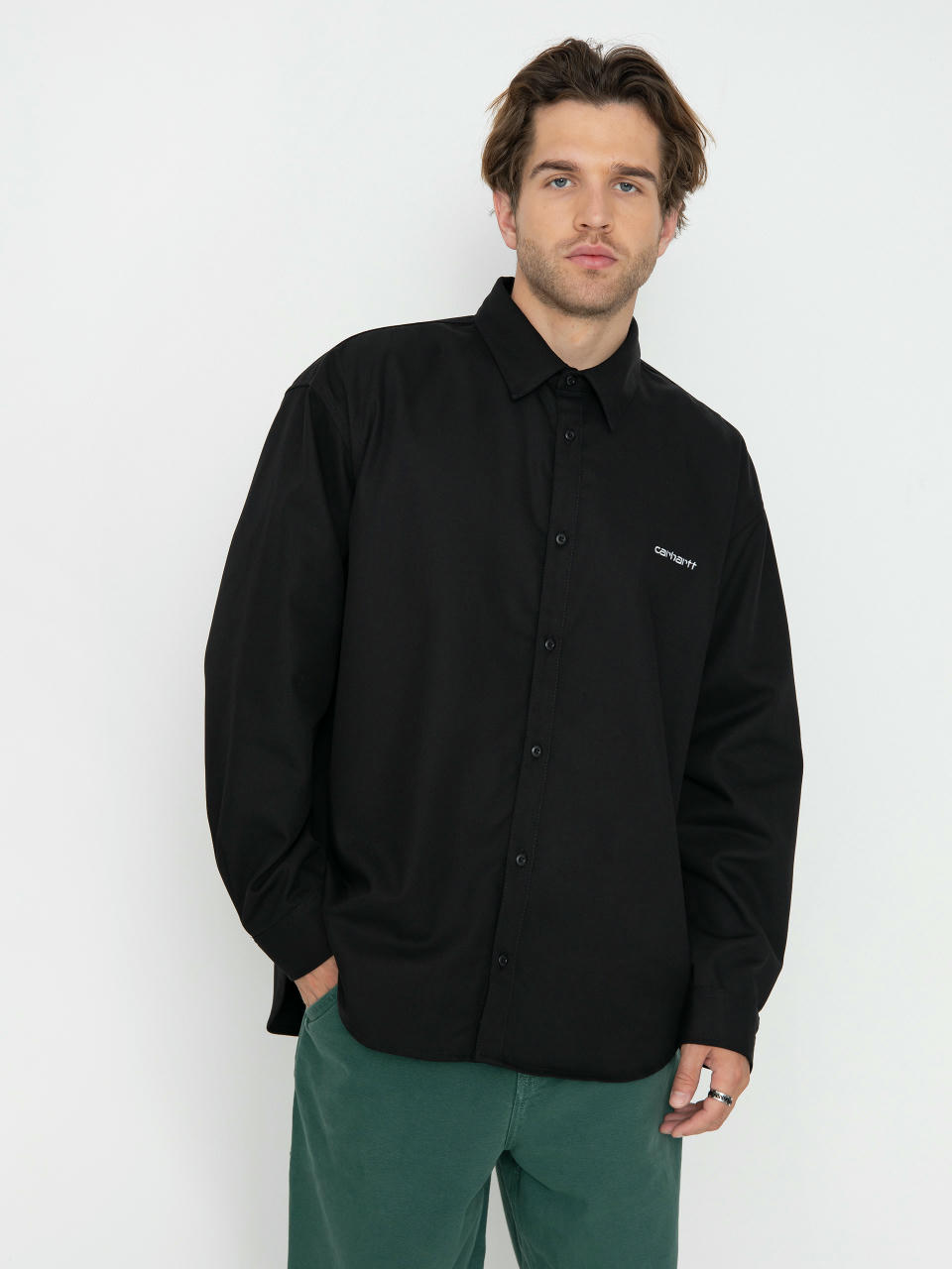 Риза Carhartt WIP Module Script (black/white)