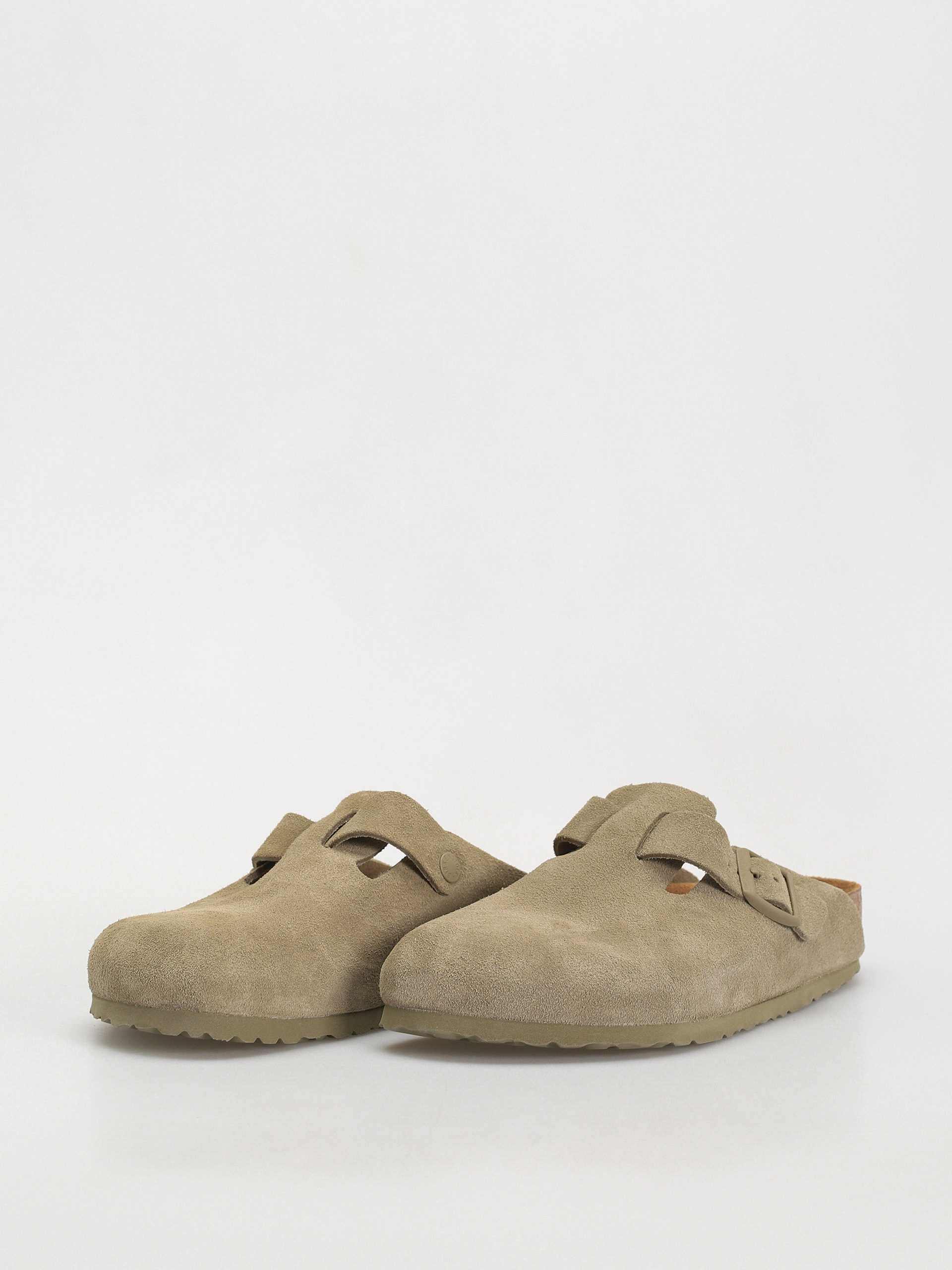 Чехли Birkenstock Boston Suede Leather Regular (faded khaki)