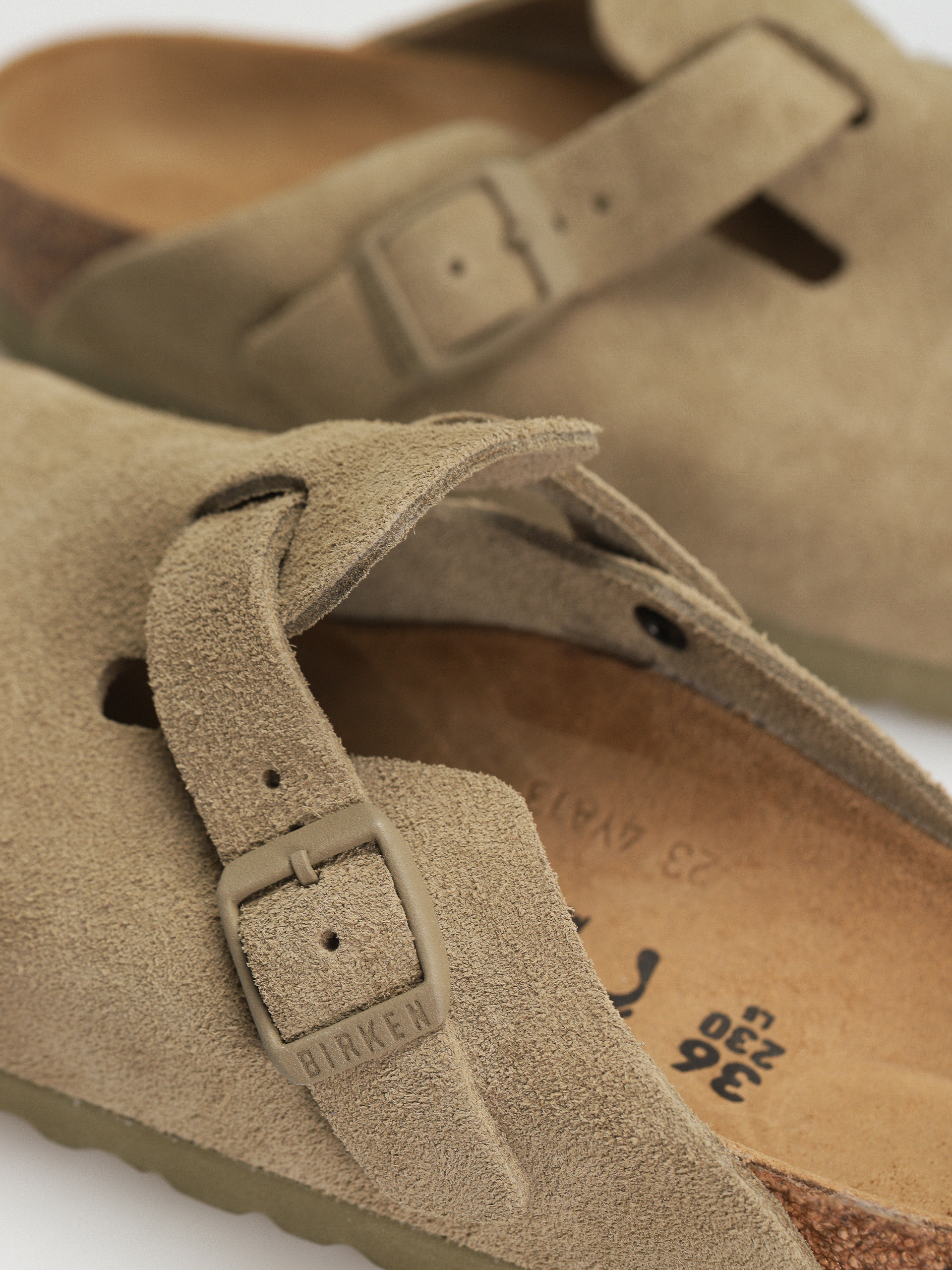 Чехли Birkenstock Boston Suede Leather Narrow Wmn (faded khaki)