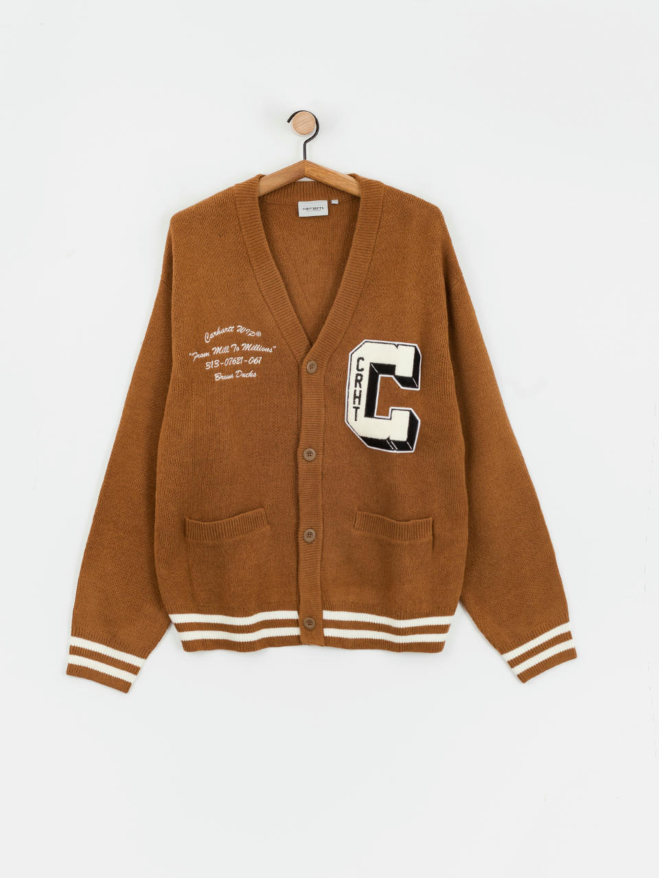 Пуловер Carhartt WIP Brown Ducks Cardigan (hamilton brown/wax)