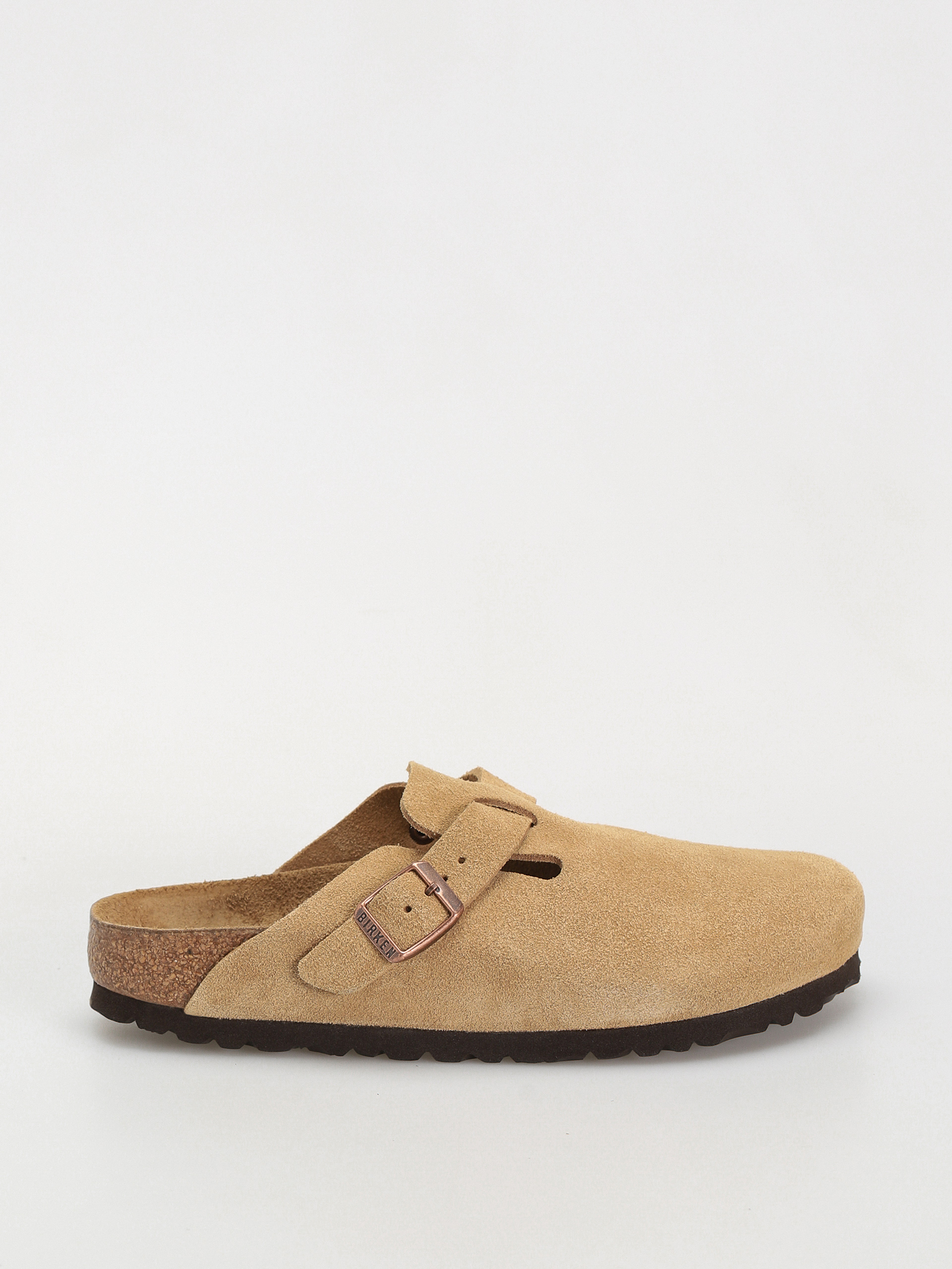 u0427u0435u0445u043bu0438 Birkenstock Boston Suede Leather Narrow Wmn (latte cream)