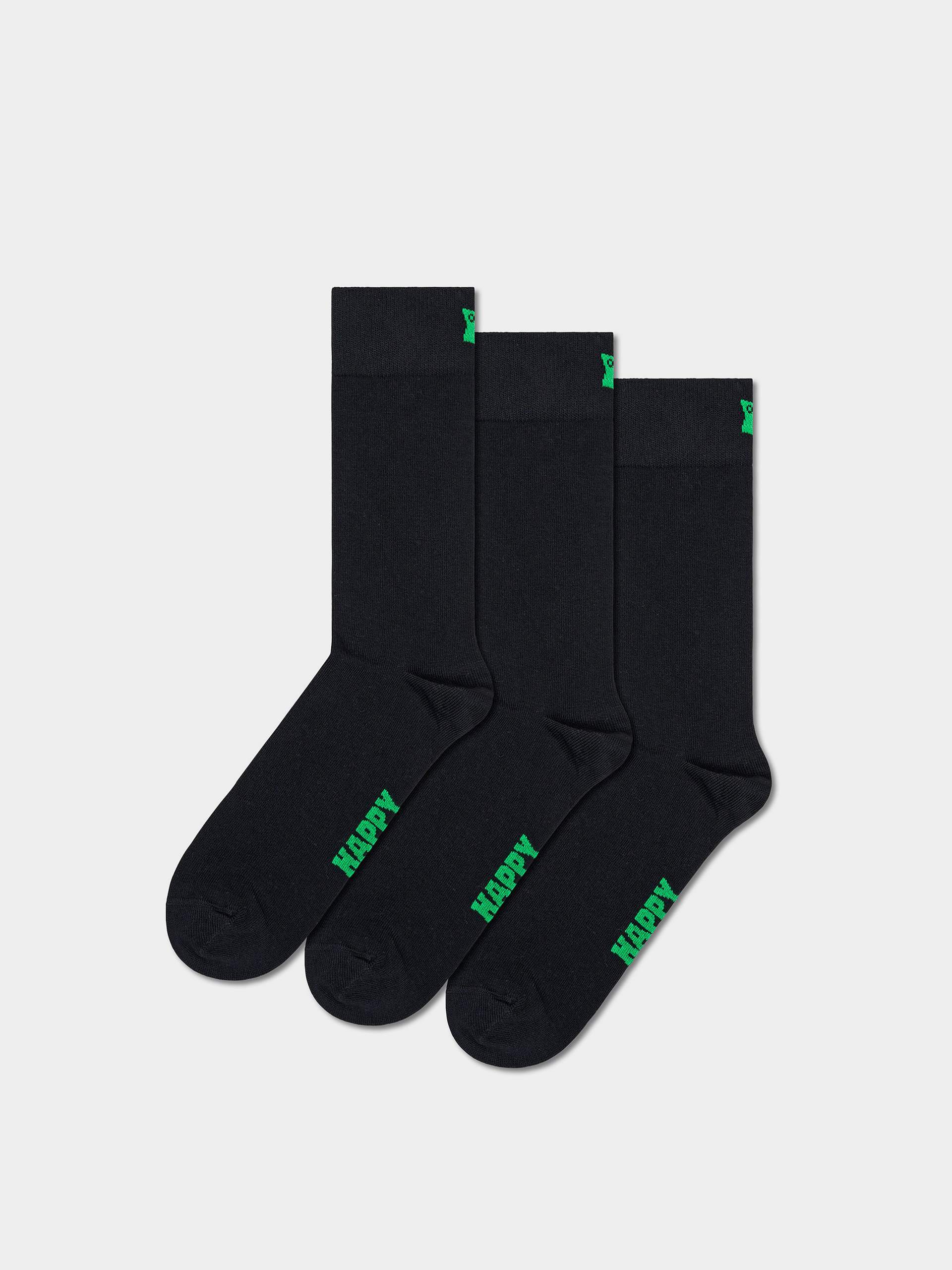 Чорапи Happy Socks 3-Pack Solids (black)